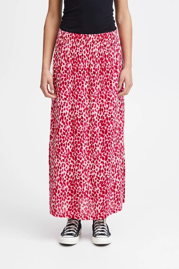 Marrakech Boho Ankle Skirt with Love Potion Dot Print - Flowy Maxi Skirt for Women - Perfect for Beach Vacations, Music Festivals & Summer Outfits