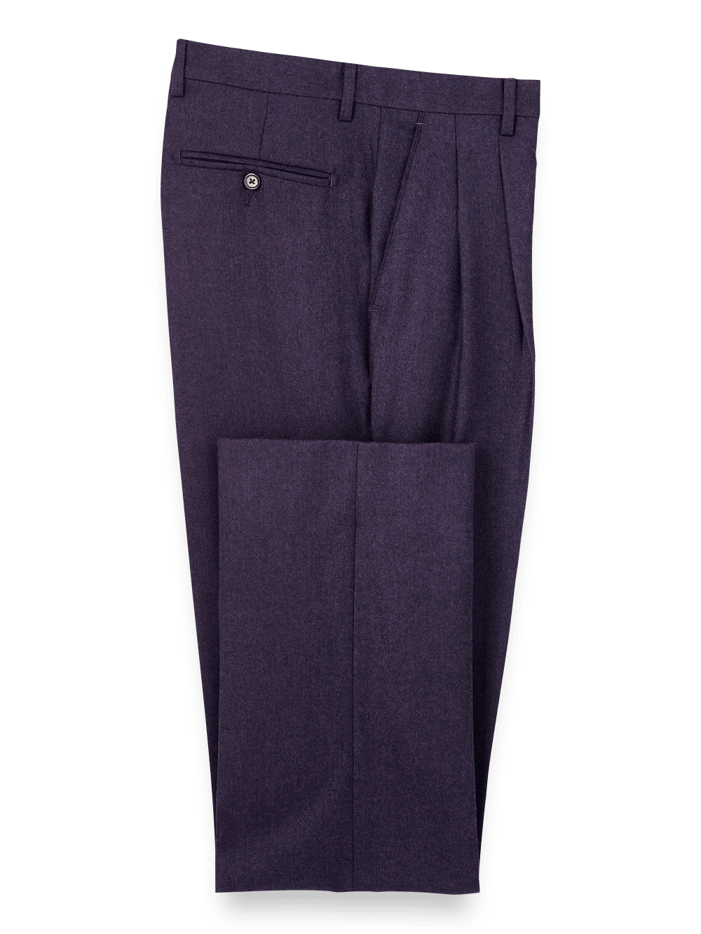 Wool Flannel Pleated Pants for Women - Soft & Warm Purple Winter Trousers | Office Wear, Casual Outfits & Cold Weather Fashion