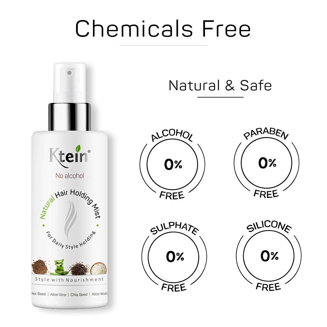 Ktein Natural Hair Holding Spray - Alcohol-Free Styling Spray for All Hair Types (100ml) | Perfect for Daily Use, Special Occasions & Travel