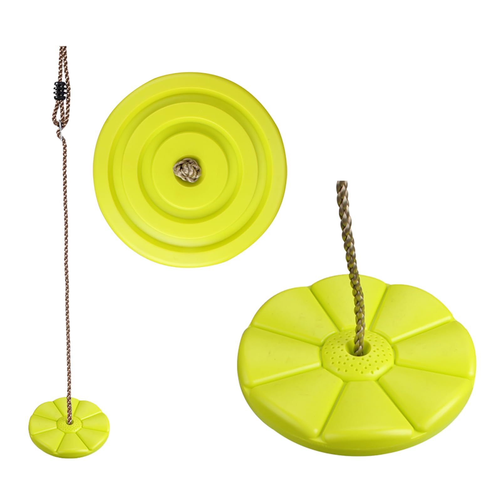 IFOYO Round Tree Swing Disc - Heavy Duty Kids Swing Seat for Outdoor Backyard, Playground & Garden - Supports 220lbs/100kg for Children Ages 3-10 Years (Yellow) - Perfect for Backyard Fun, Playdates & Outdoor Adventures