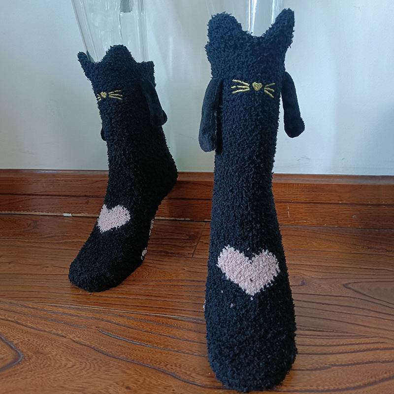 Hand In Hand Magnetic Christmas Socks - Festive Holiday Socks for Couples & Families - Perfect for Christmas Gifts, Stocking Stuffers & Winter Home Decor