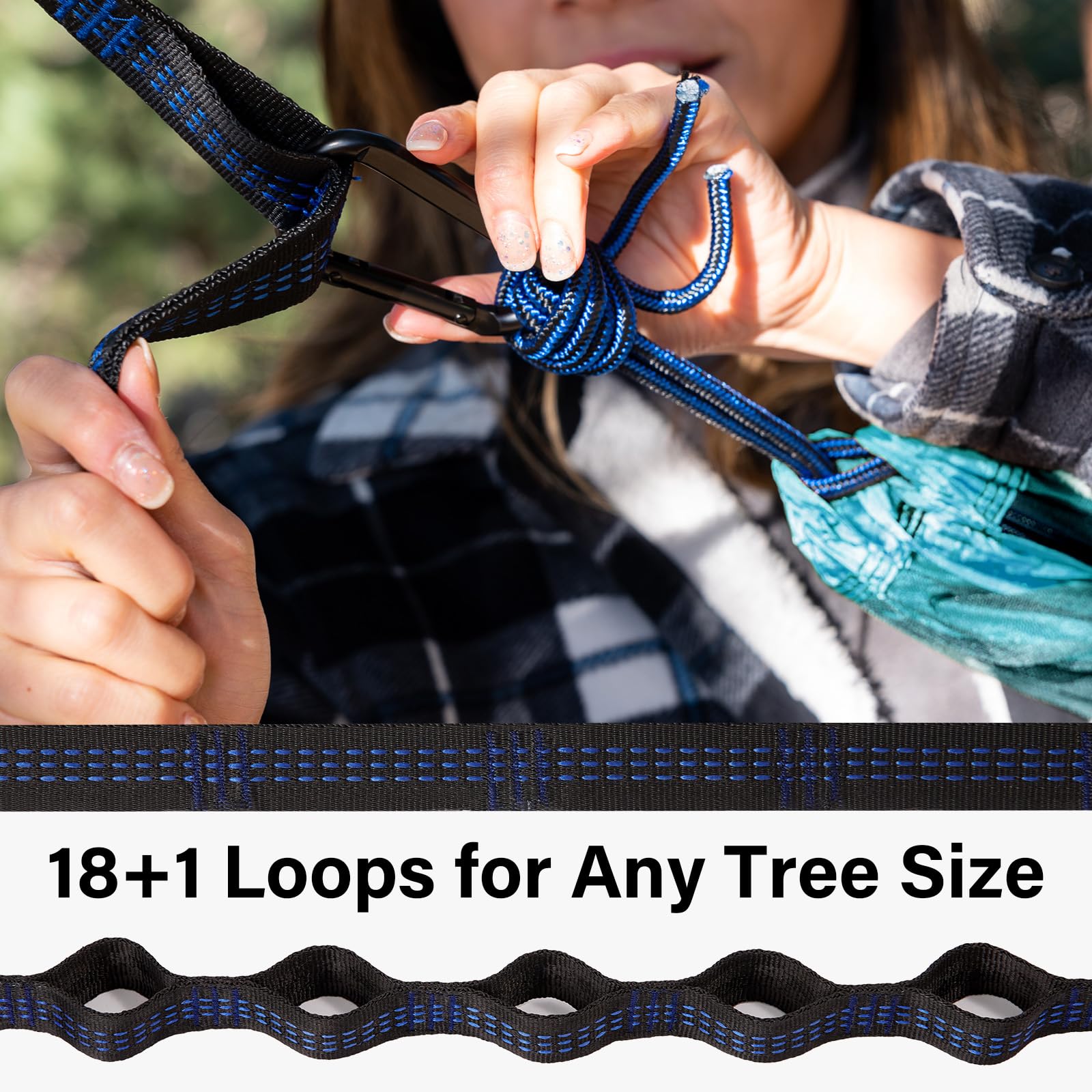 Kootek Portable Camping Hammock - Lightweight Double/Single Hammock with Tree Straps - Perfect for Outdoor Hiking, Backpacking, Beach & Travel Adventures - Essential Camping Gear for Relaxation Anywhere