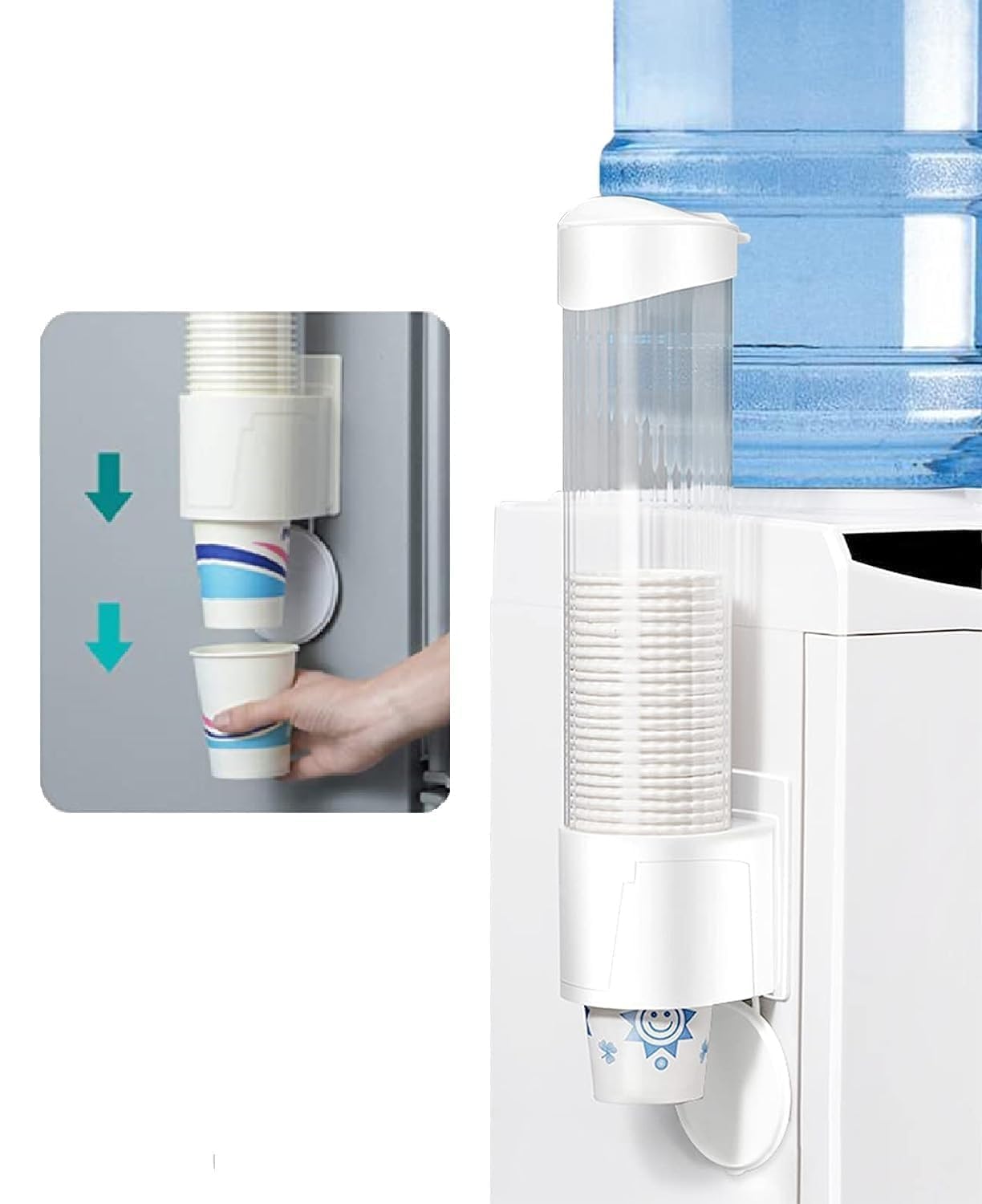 Zinley Wall Mounted Plastic Paper Cup Dispenser Holder - Organizer for Disposable Drinking Cups & Glasses | Perfect for Office, Kitchen, Restaurant, and Party Use