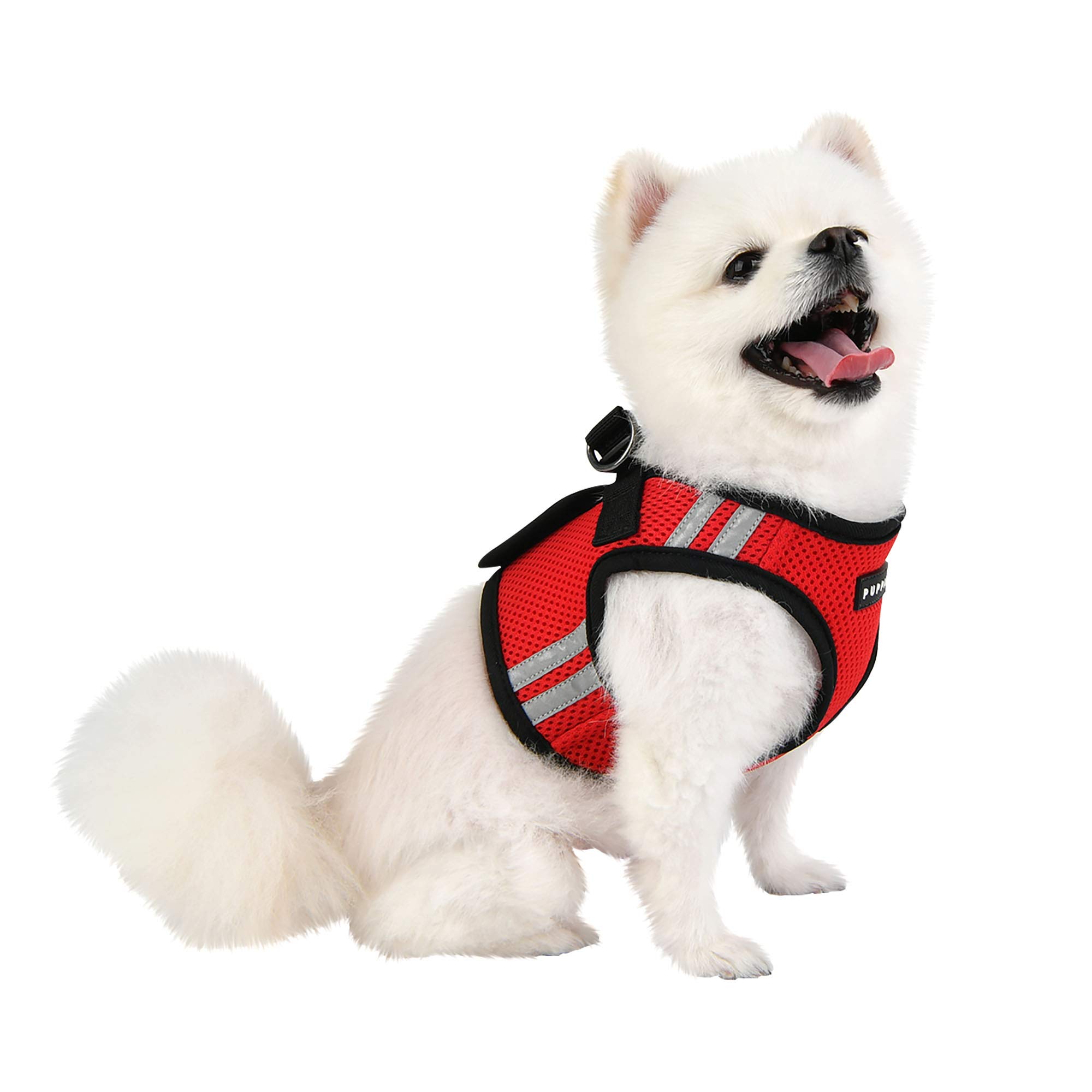 Puppia Soft Vest Harness Pro - Red - Medium Size - Comfortable & Adjustable Dog Harness for Small to Medium Dogs - Perfect for Walking, Running & Outdoor Adventures