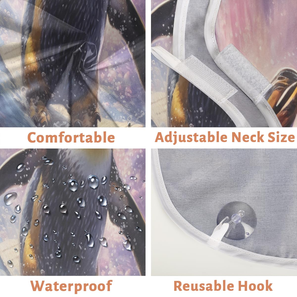 Men's Summer Penguin Ocean Beard Shaving Bib - Waterproof Makeup & Hair Dye Apron for Barbers, Stylists & DIY Grooming - Sink Hair Catcher & Beard Trimming Tool - Perfect for Home Salon, Barber Shops & Gift Giving