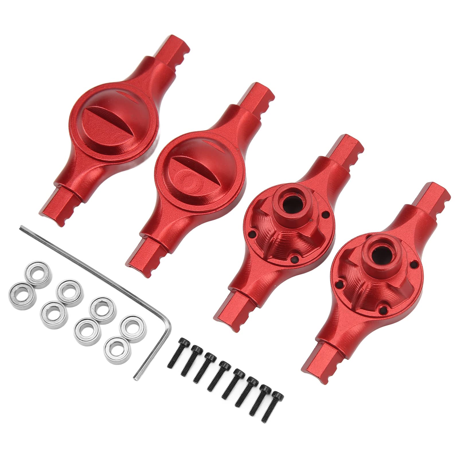 Kadimendium RC Car Front and Rear Axle Housing - 53mm Lightweight Aluminum Alloy Replacement for 1/16 Scale RC Vehicles (Red) | Durable Upgrade for Off-Road Racing & Crawler Performance