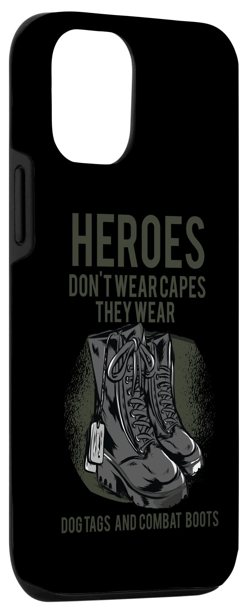 Vintage Military Dog Tag Phone Case for iPhone 12/12 Pro - Patriotic Vet Quote 