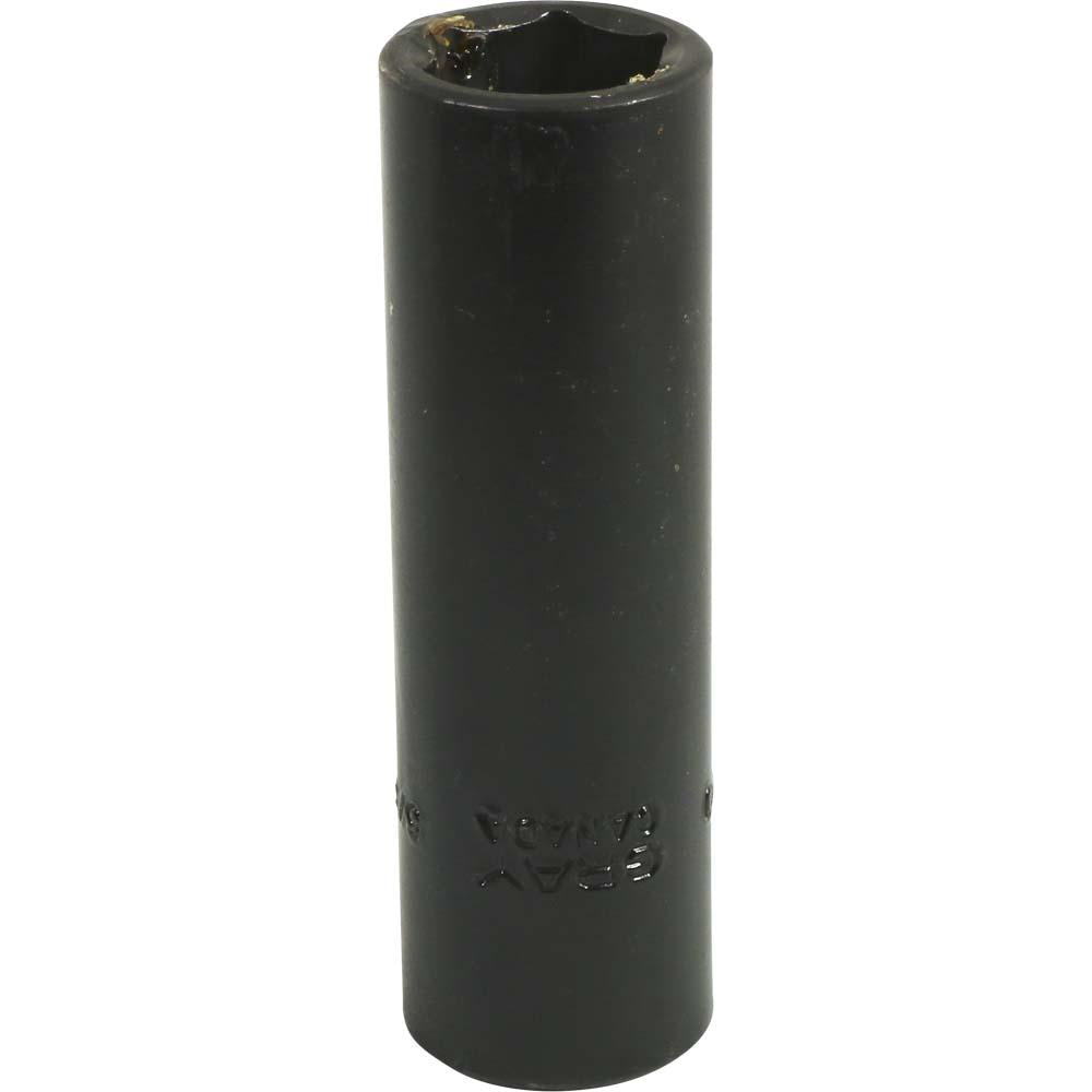 1/2 Inch Drive 6-Point Deep Impact Socket Set - Black Industrial Finish for Automotive Repair & Heavy-Duty Mechanical Work