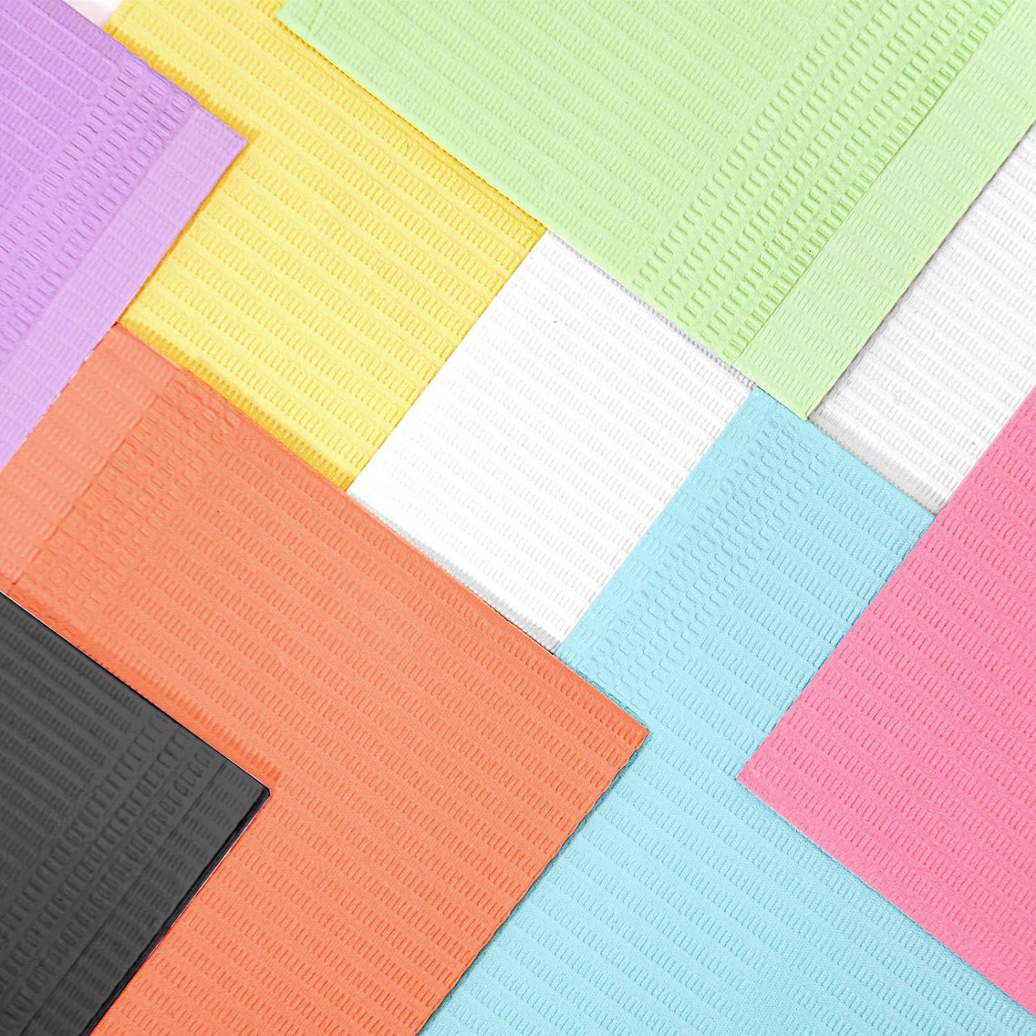 JMU 2500 Disposable Dental Bibs - 2-Ply Tissue & 1-Ply Film, Pink Dental Patient Bibs, 13