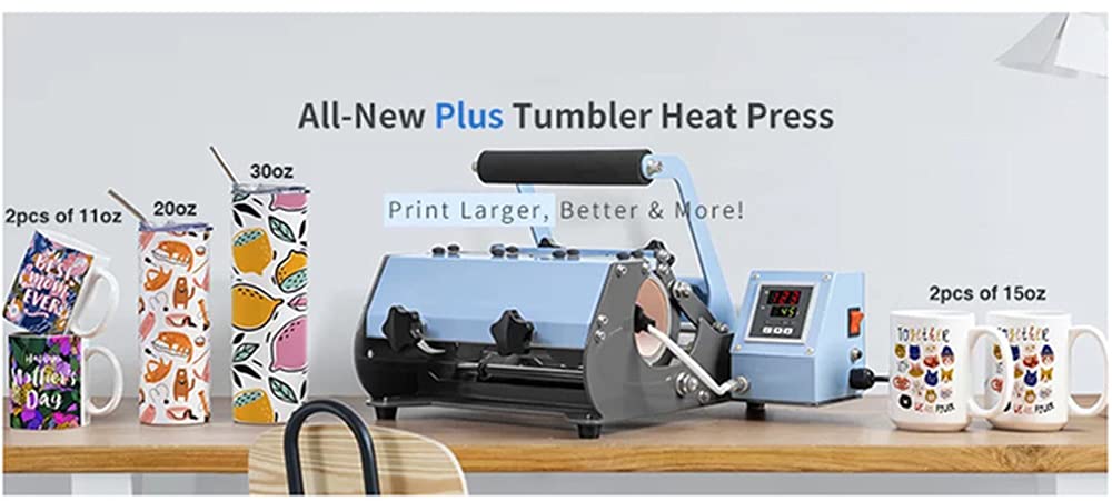 CALCA 30oz Tumbler Press & Mug Heat Press Machine - 110V for 20oz/30oz Straight Skinny Tumblers & 11oz/15oz Ceramic Mugs - Perfect for DIY Sublimation, Custom Drinkware Business & Personalized Gifts