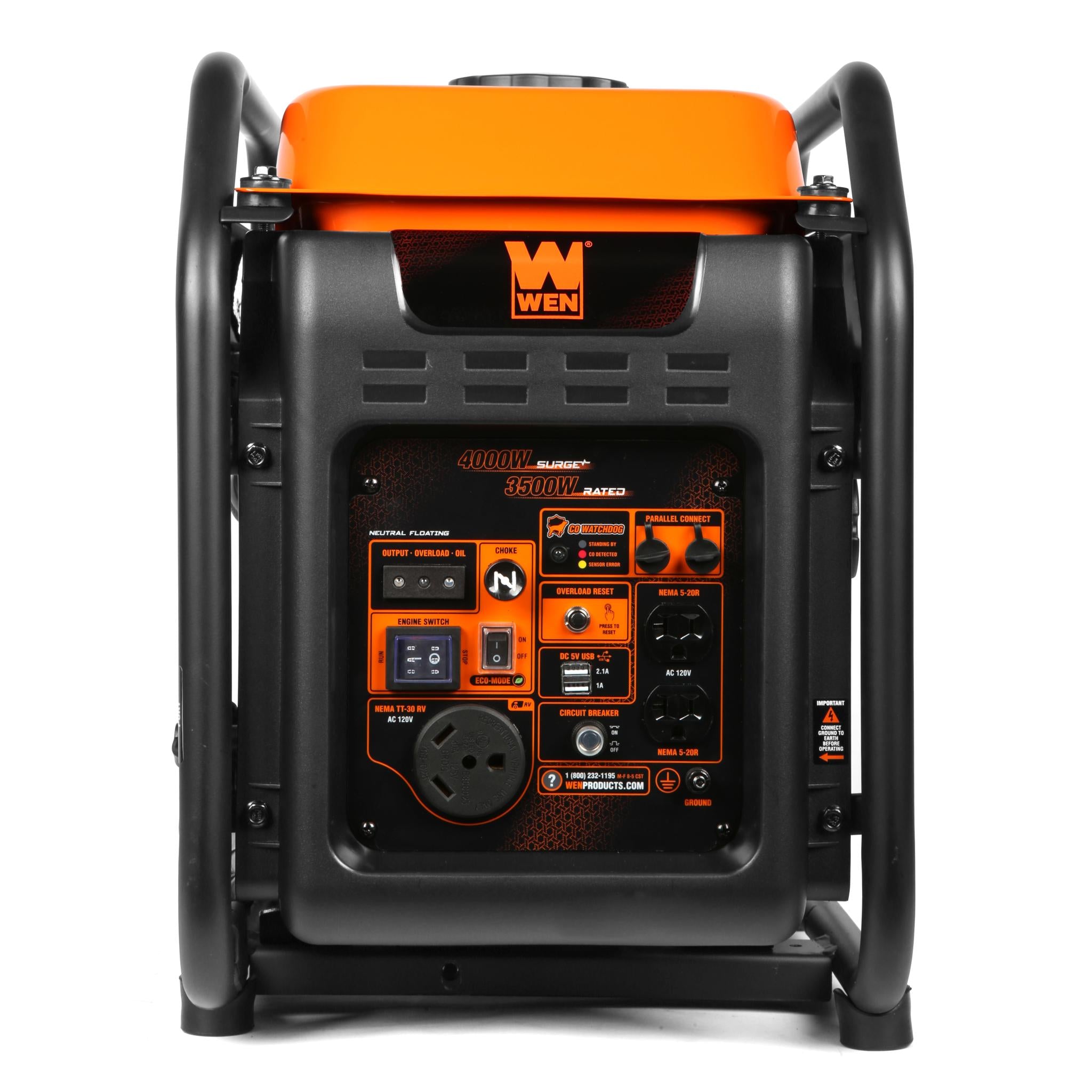 WEN DF402iX 4000W Dual Fuel Inverter Generator with CO Shutdown - RV Ready Portable Power for Camping, Emergencies & Outdoor Activities