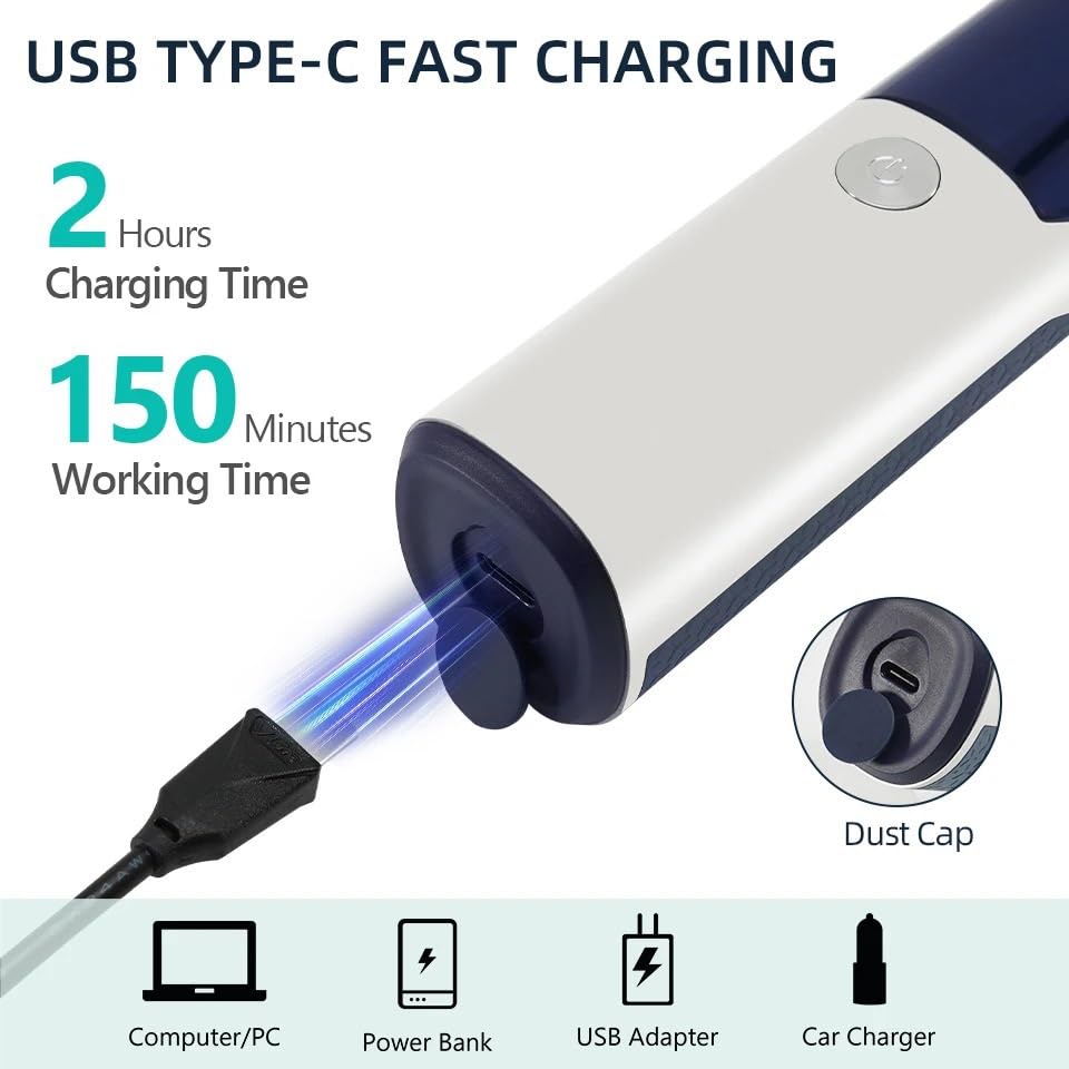 Electric Head Shaver for Bald Men - Rechargeable Wet/Dry Beard Trimmer with Intelligent Shaving Technology - ABS Body for Men's Grooming - Perfect for Travel, Home & Gym Use