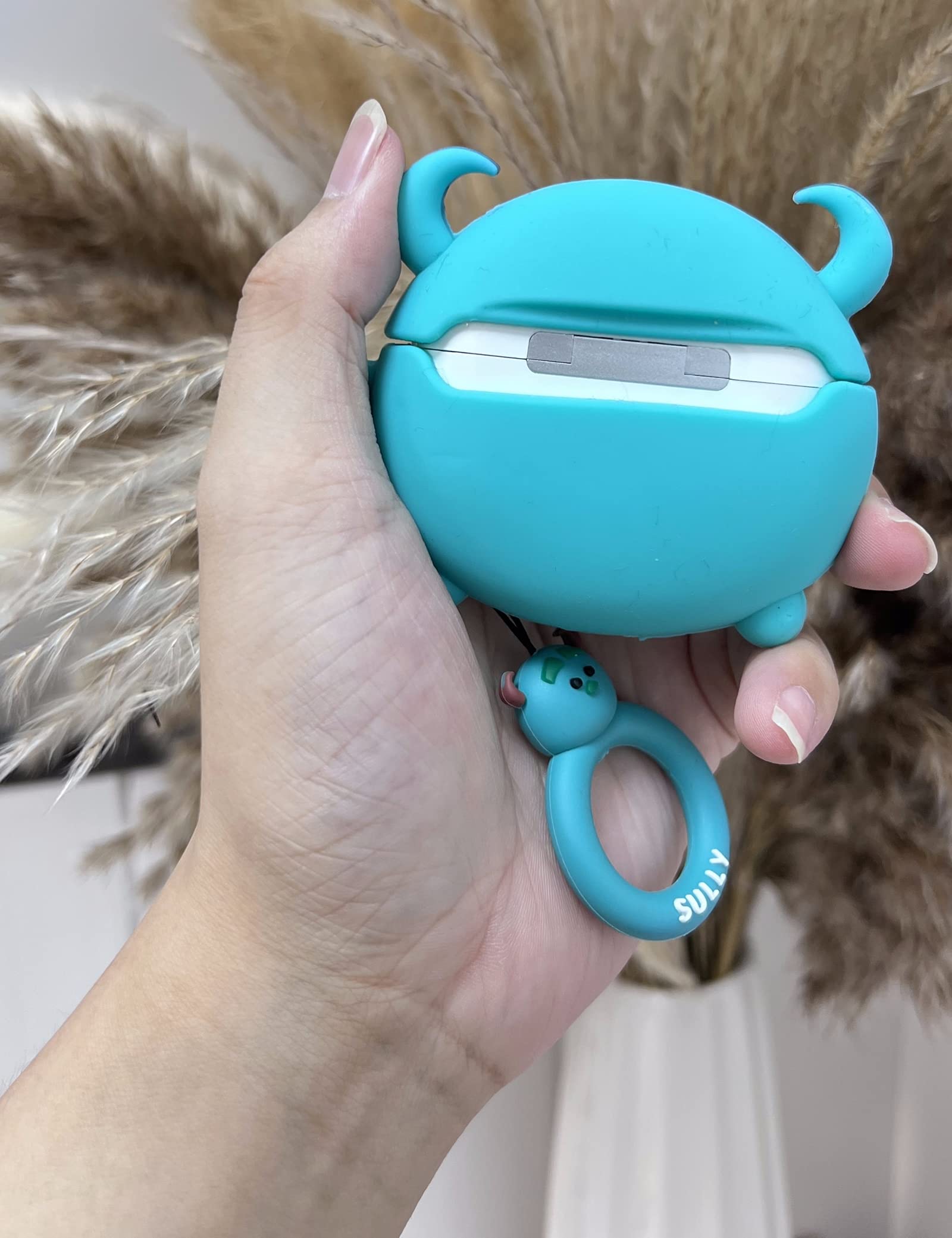 Cute Kawaii 3D Cartoon Monster Silicone Case for Apple AirPods Pro - Shockproof, Anti-Fall Protective Cover (Blue Monster Design) - Perfect for Travel, Gym & Everyday Use