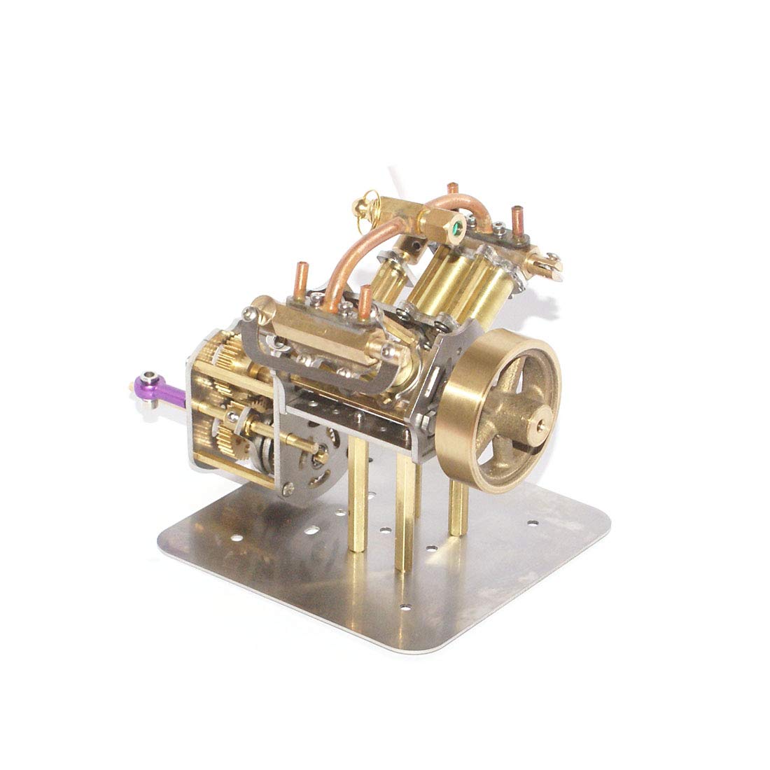 Mini V4 Steam Engine Model Kit with Reverse Gearbox - Educational Physics Toy for Teaching, STEM Learning, Science Experiments & Collector's Gift - Perfect for Classroom, Workshop & DIY Enthusiasts