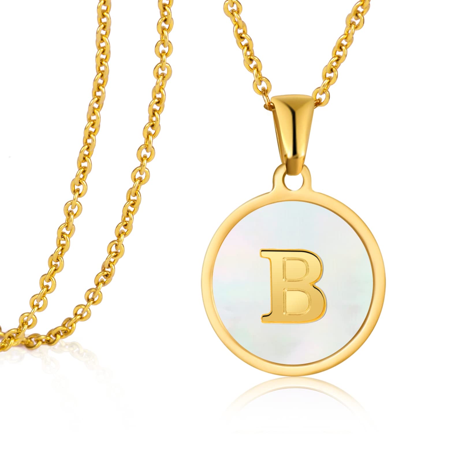 Personalized ASHFUHZL Initial Necklaces for Women - 18K Gold Plated, Sterling Silver & Rose Gold Letter Pendant Necklace for Girls - Stainless Steel Layered Name Jewelry Gift for Mom, Daughter, Wife - Perfect for Birthdays, Anniversaries & Everyday Wear