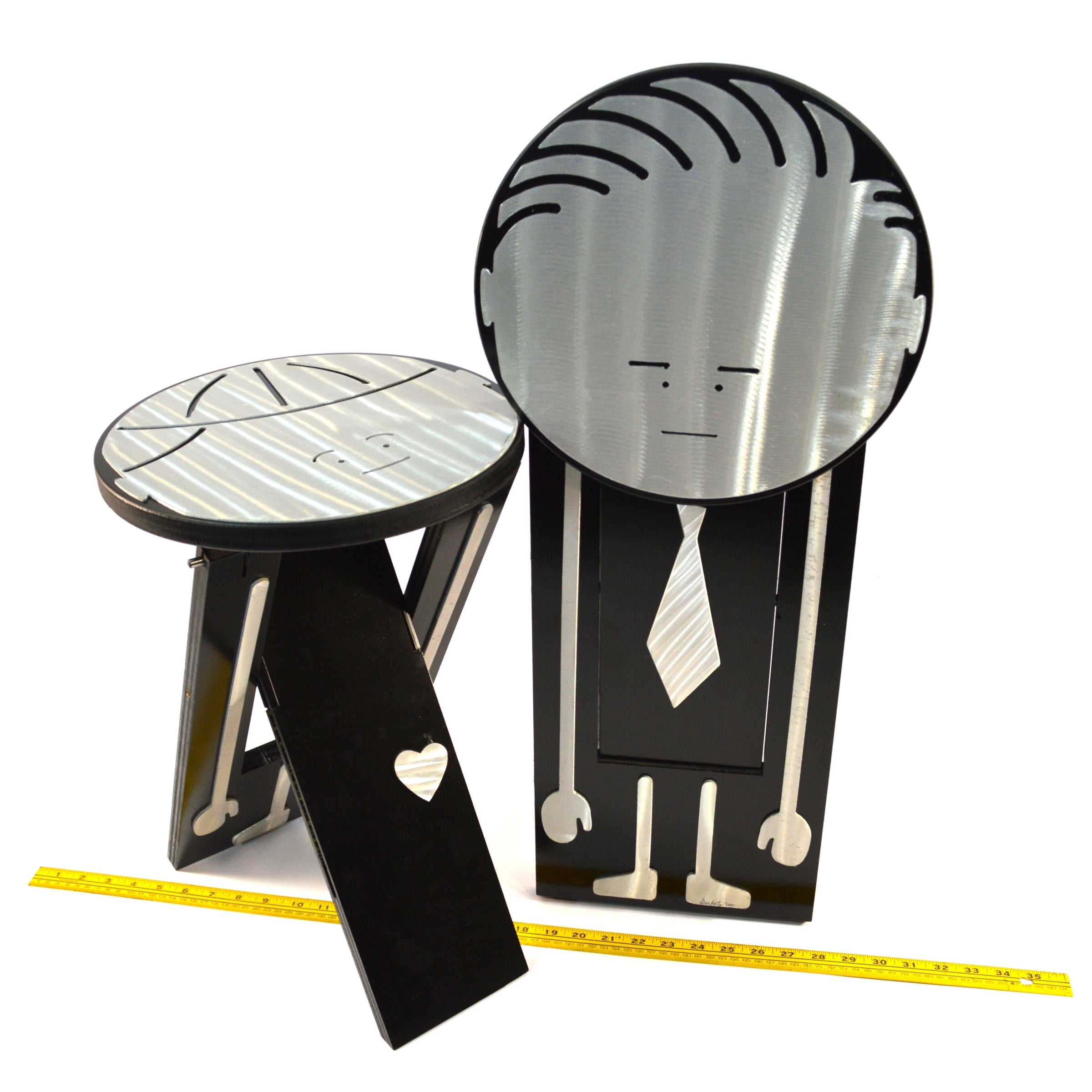 Functional Art Stoolie Stool - Set of 2 by F Garbotz - Modern Son & Daughter Stools for Kids' Room Decor and Play Area Seating