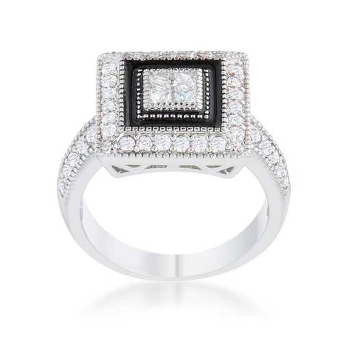 0.7ct CZ Vintage Style Rhodium Plated Ring for Women - Elegant Antique Jewelry Gift for Anniversary, Engagement & Special Occasions