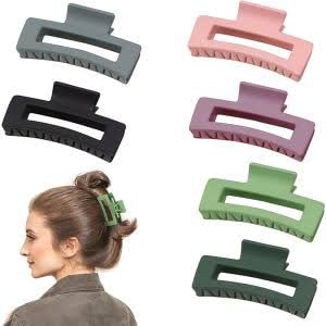 Zantop 6-Piece Large Hair Clips for Thick Hair - Non-Slip Acrylic Banana Jaw Clips for Women & Girls - Perfect for Ponytails, Buns & Updos - Hair Accessories for Work, Gym & Everyday Style