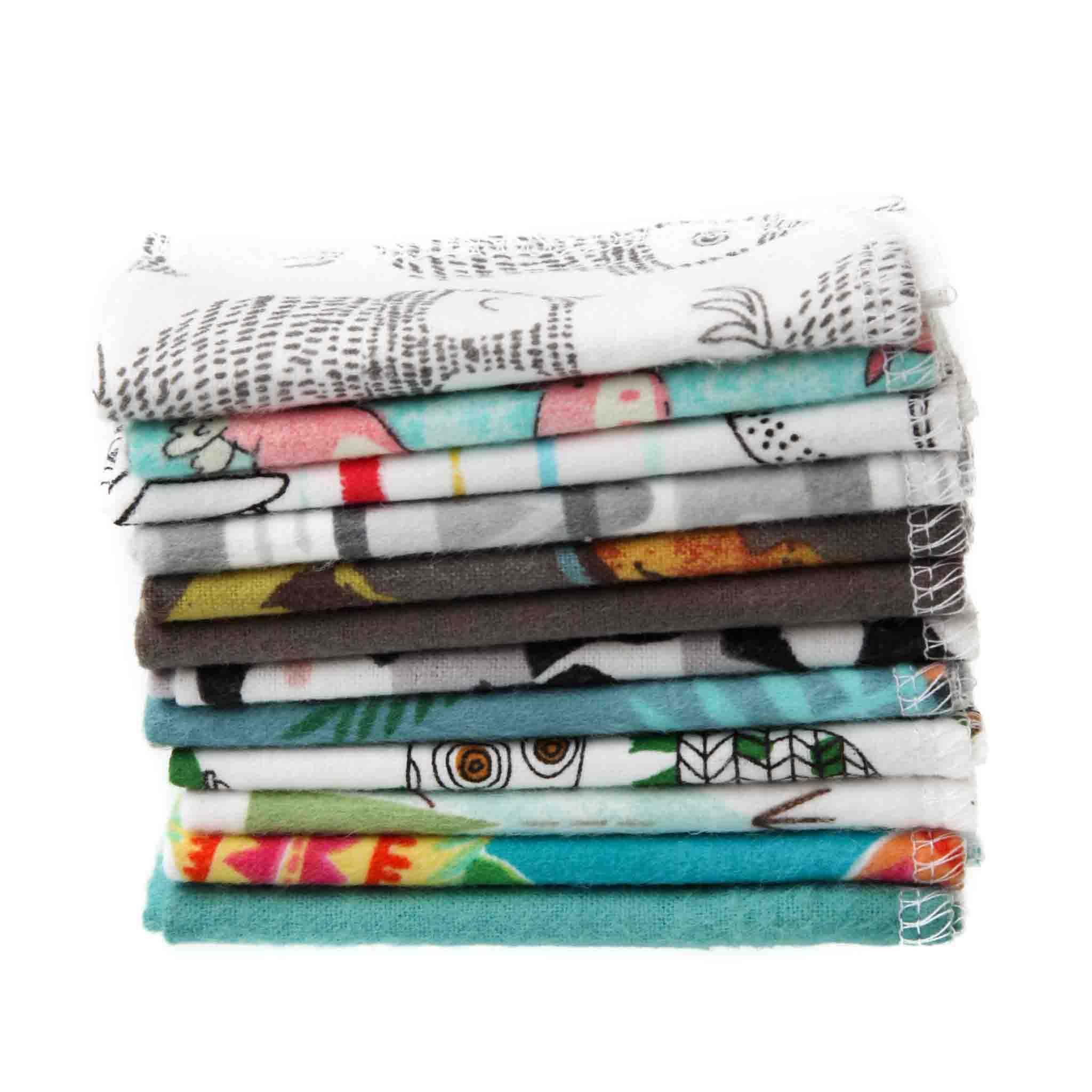 Organic Cotton Reusable Cloth Wipes - Soft & Eco-Friendly Baby Wipes for Diaper Changes, Makeup Removal & Household Cleaning - Hypoallergenic & Washable