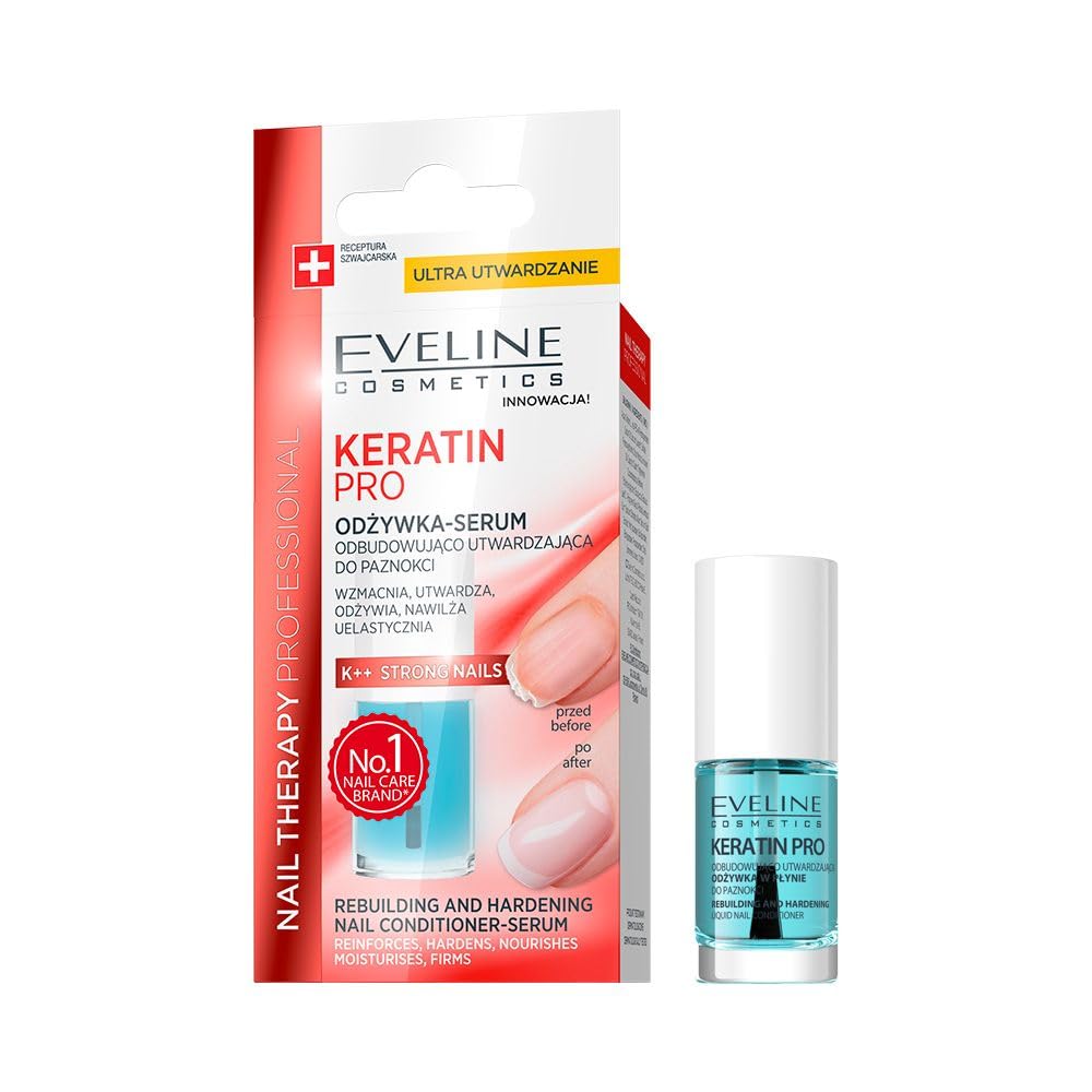 Keratin Pro Nail Strengthener & Hardener - Rebuilding Liquid Nail Conditioner for Weak, Brittle Nails - Perfect for Salon & Home Nail Care