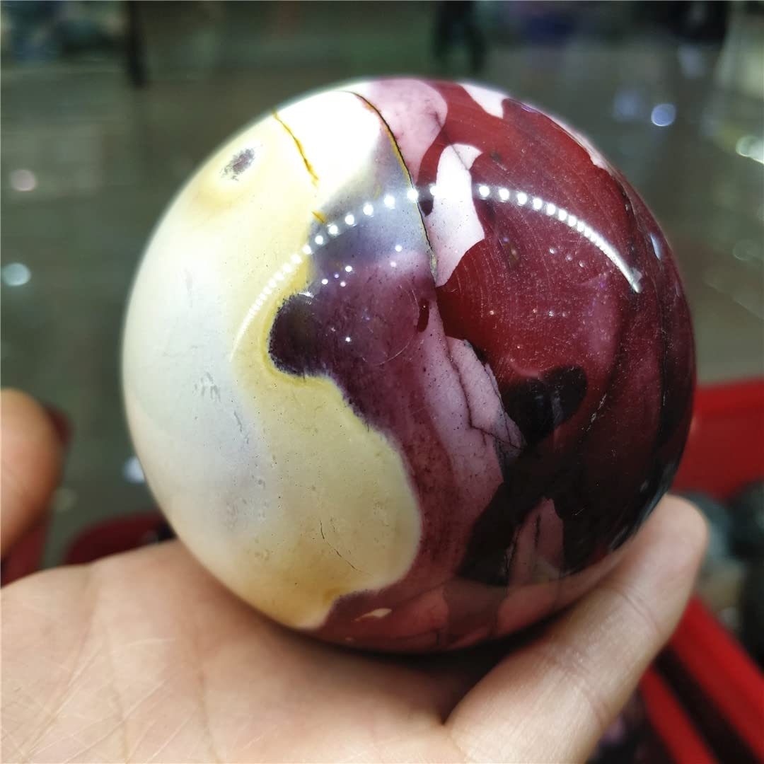 Healing Crystal Egg - Natural Yellowstone Quartz Ball, Picture Stone Charms for Home Decor, Aesthetic Room Design (8cm) - Perfect for Meditation, Feng Shui & Spiritual Gifts