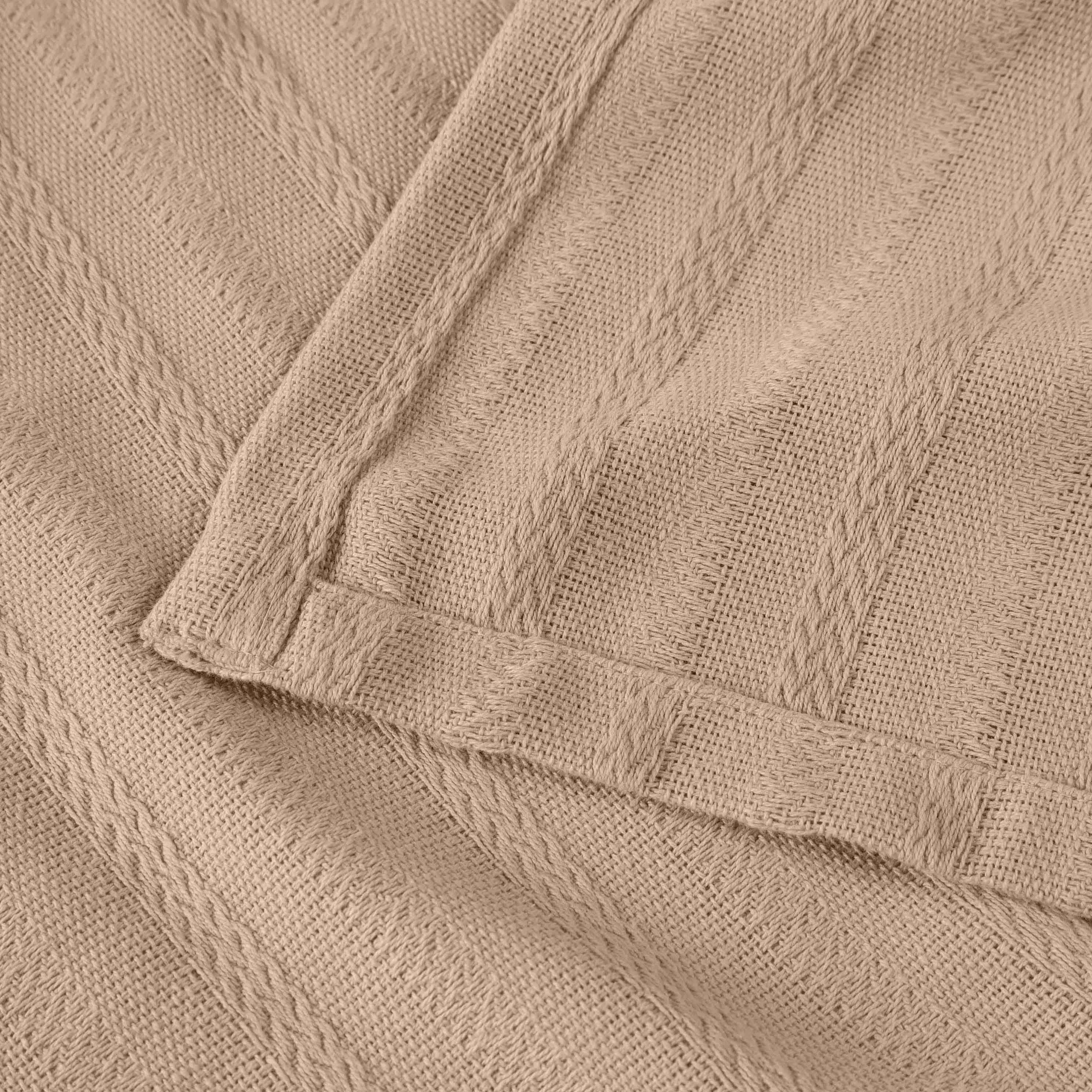 Soft Clara Cotton Textured Striped Lightweight Woven Blanket - Perfect for Sofa, Bed & Outdoor Picnics