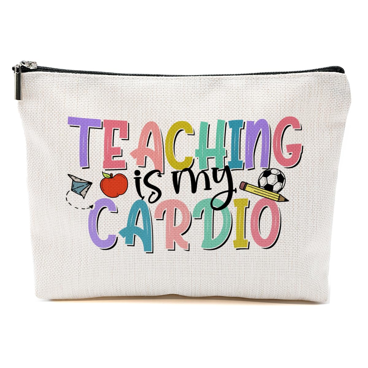 Funny Teacher Makeup Bag - Best Appreciation, Birthday, Graduation & Retirement Gift for Women Educators - Perfect Cosmetic Bag for School, Travel & Daily Use