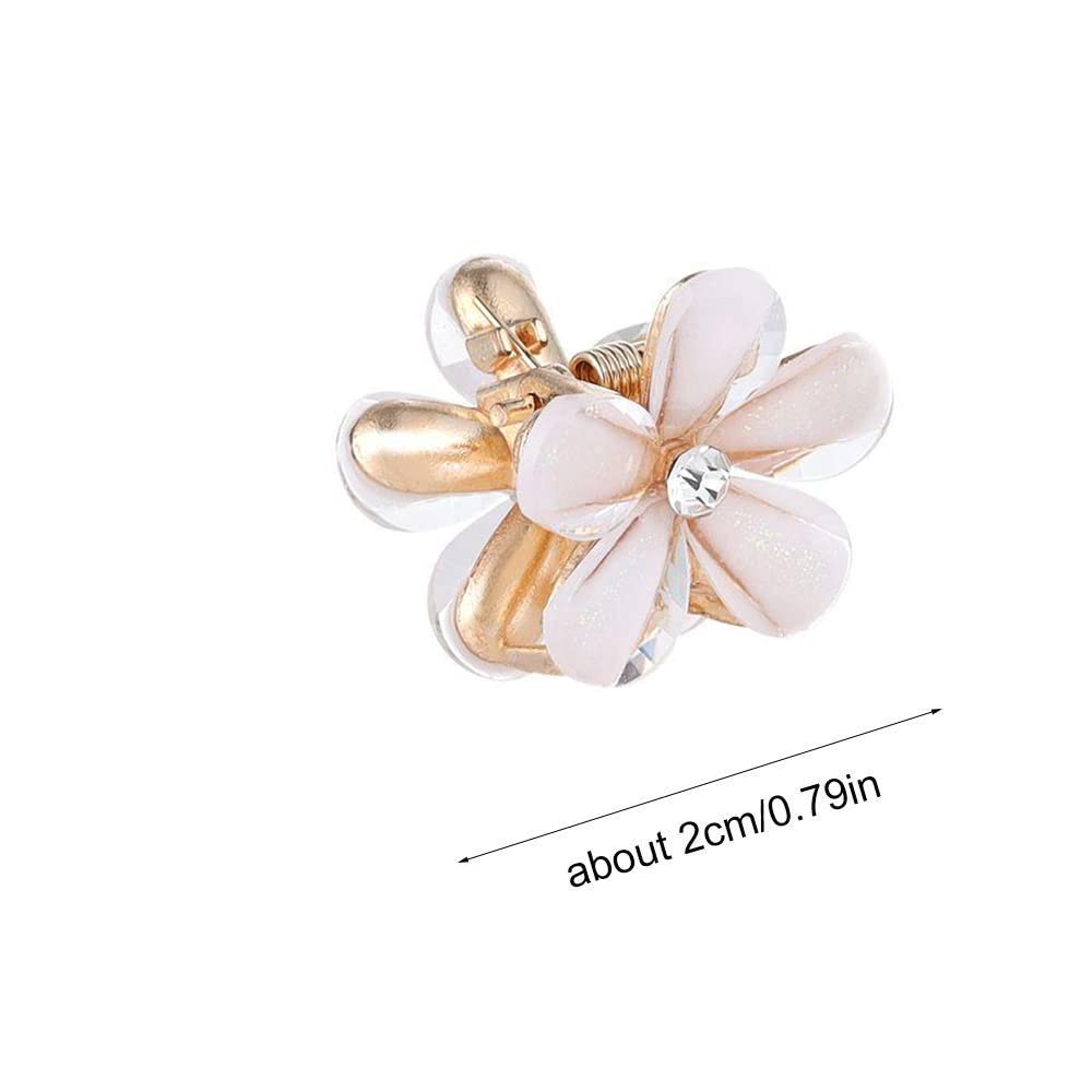 BellaStella Fashion 3-Piece Korean Style Floral Hair Clips Set - Mini Hair Clutchers for Girls & Women (White) | Perfect for School, Parties & Daily Hair Styling