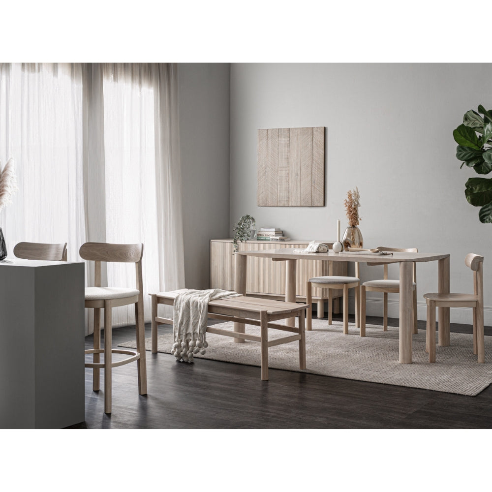 LOWEN Modern Dining Chair - Light Grey Upholstered Seat - Comfortable & Stylish for Kitchen, Dining Room, or Breakfast Nook
