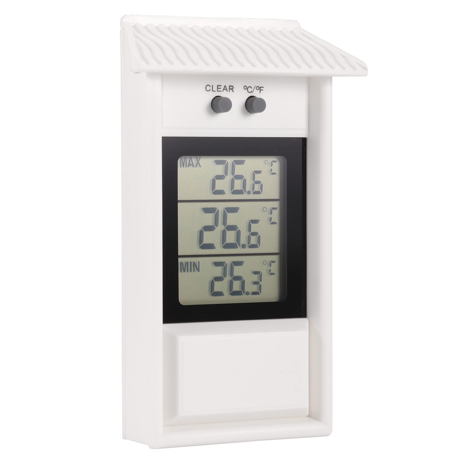 Houkiper Digital Min Max Thermometer - Indoor/Outdoor Greenhouse Thermometer with Hook for Wall Mounting | Records High & Low Temperatures | Perfect for Garden Greenhouses, Hydroponics & Plant Nurseries