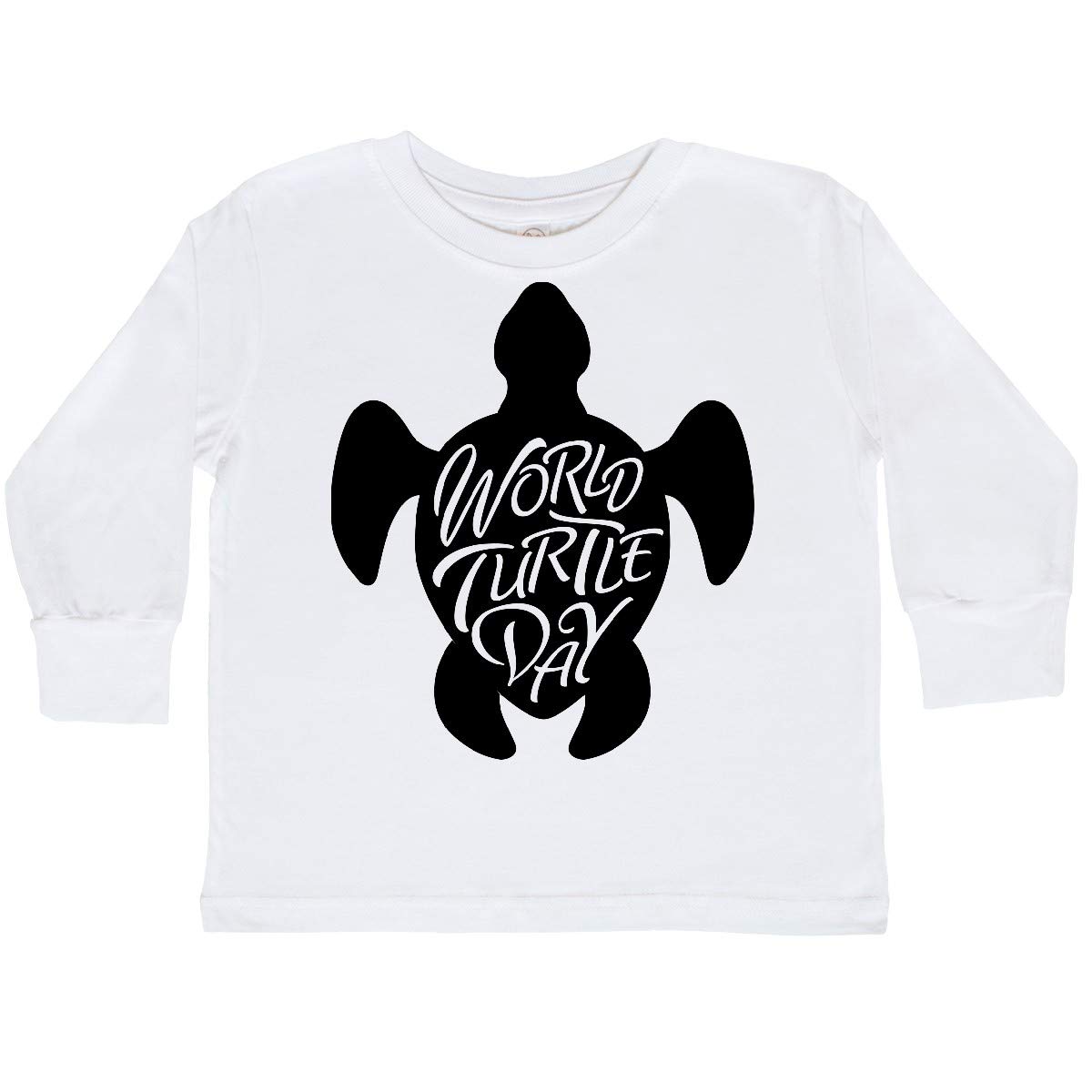 Inktastic World Turtle Day Black Sea Turtle Toddler Long Sleeve T-Shirt - Cute Ocean Animal Tee for Kids, Beach Vacation & Conservation Awareness Outfit