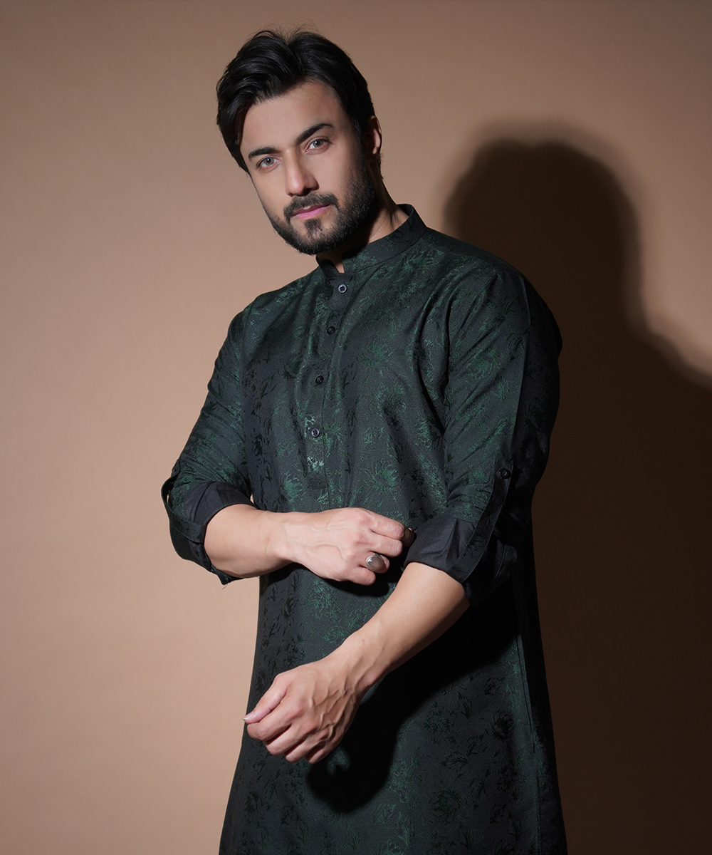 Jugnoo Emerald Green Floral Kurta Set for Women – Elegant Indian Ethnic Wear for Festivals, Weddings & Special Occasions