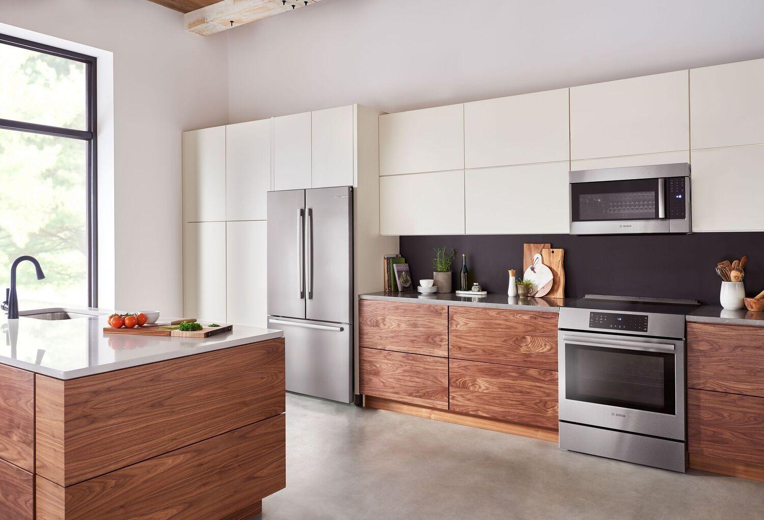 Bosch HMV8054U 800 Series 30-Inch Over The Range Microwave with Left-Side Opening Door - Stainless Steel - Perfect for Modern Kitchens & Space-Saving Solutions