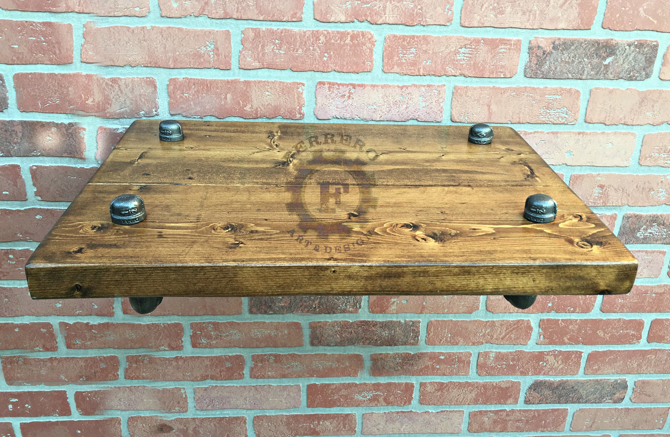 Rustic Industrial Steampunk Wall Shelf - Vintage Wooden Floating Shelves for Home Decor, Books, Plants & Display - Perfect for Living Room, Bedroom, Office & Store Display