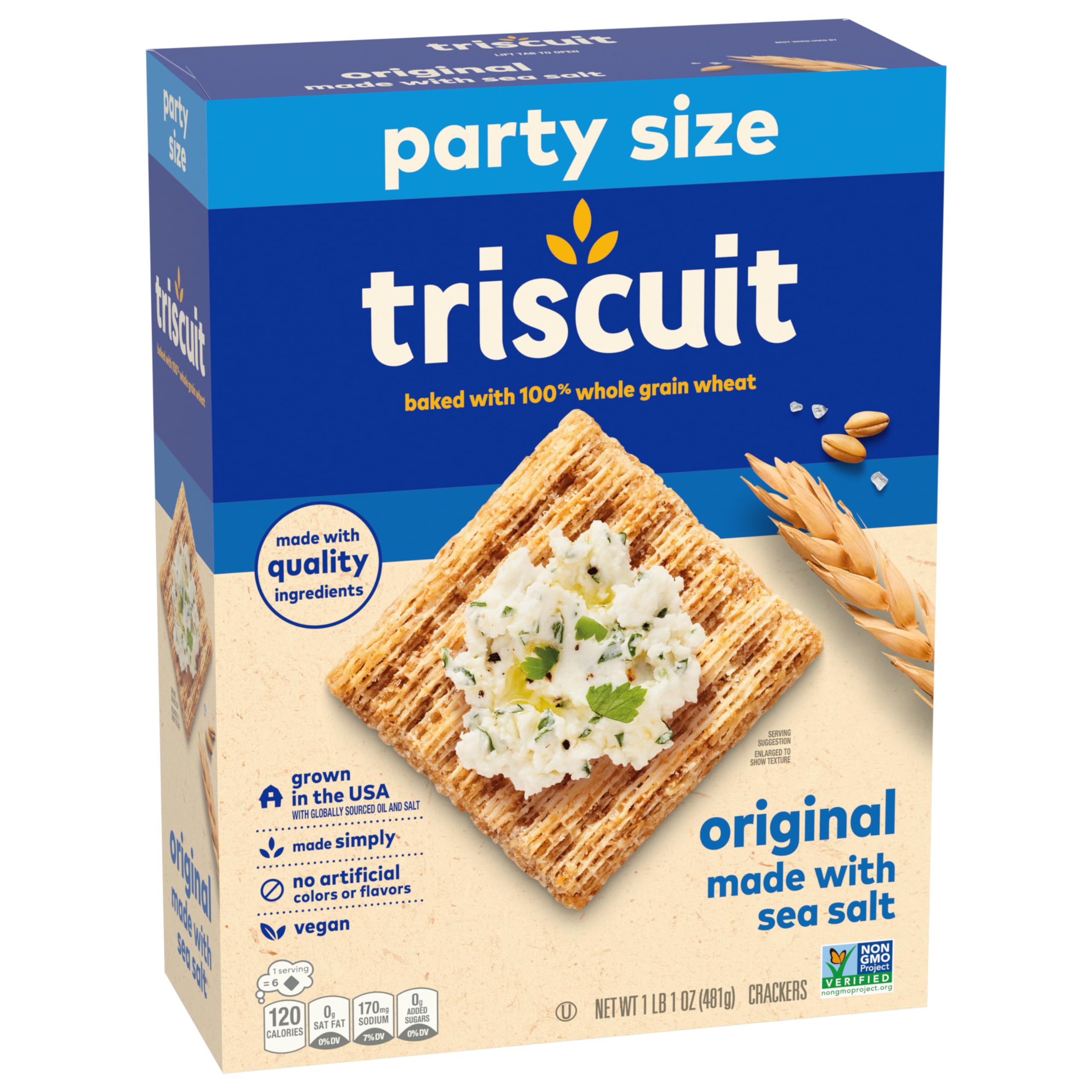 Triscuit Original Whole Grain Wheat Crackers - Vegan, Healthy Snack for Lunch, Parties & On-the-Go | 17 oz Pack | Perfect for Office, School & Picnics