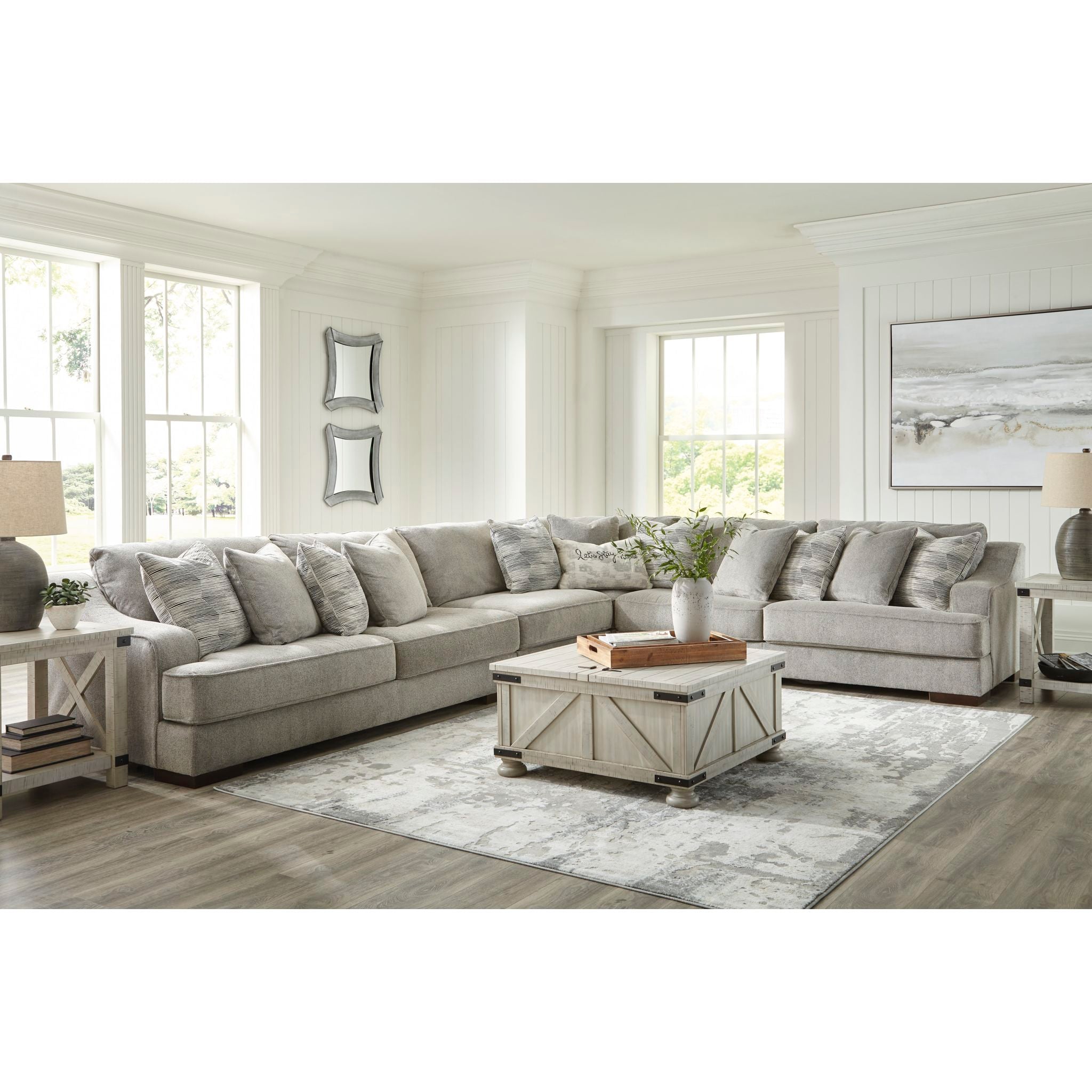 Bayless 4-Piece Modular Sectional Sofa Set with Reversible Chaise - Modern L-Shaped Couch for Living Room, Family Room & Home Theater