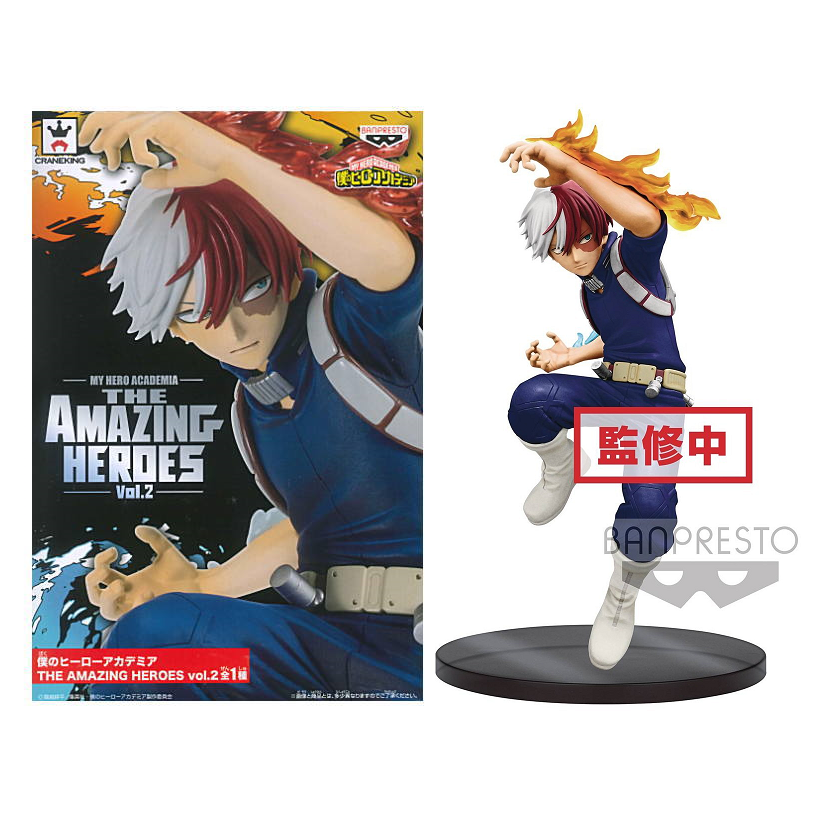 Banpresto My Hero Academia Amazing Heroes Vol 2 Shoto Todoroki Action Figure - Collectible Anime Character Statue for Fans, Home Display & Gift for Anime Lovers