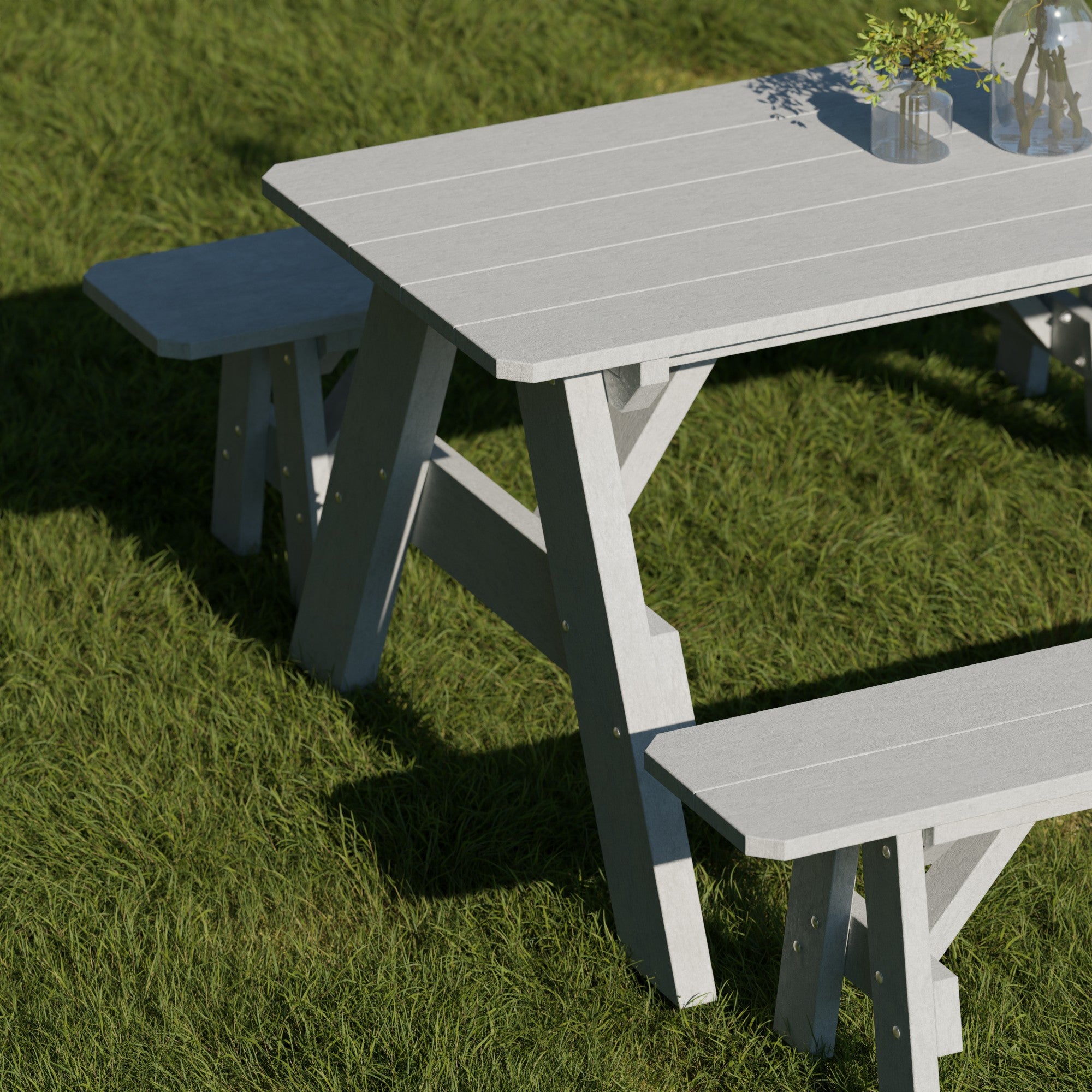 Heritage 72-Inch Outdoor Picnic Table with Detachable Benches - Perfect for Backyard BBQs, Camping & Family Gatherings