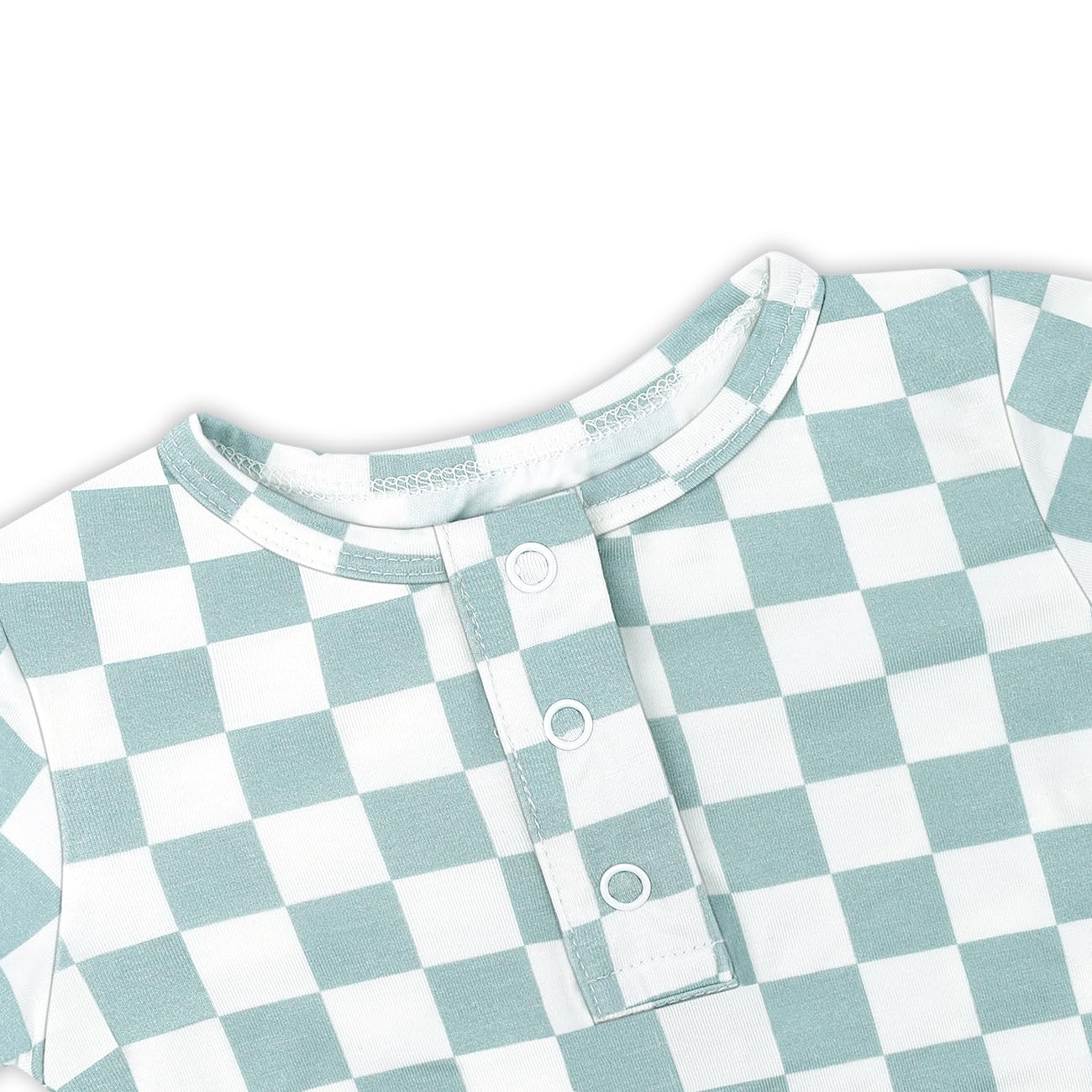 Soft Bamboo Viscose Checkered Knotted Gown for Newborn Baby - Cozy Infant Sleeper with Mittens for Baby Girls & Boys - Perfect for Home, Hospital & Photo Shoots