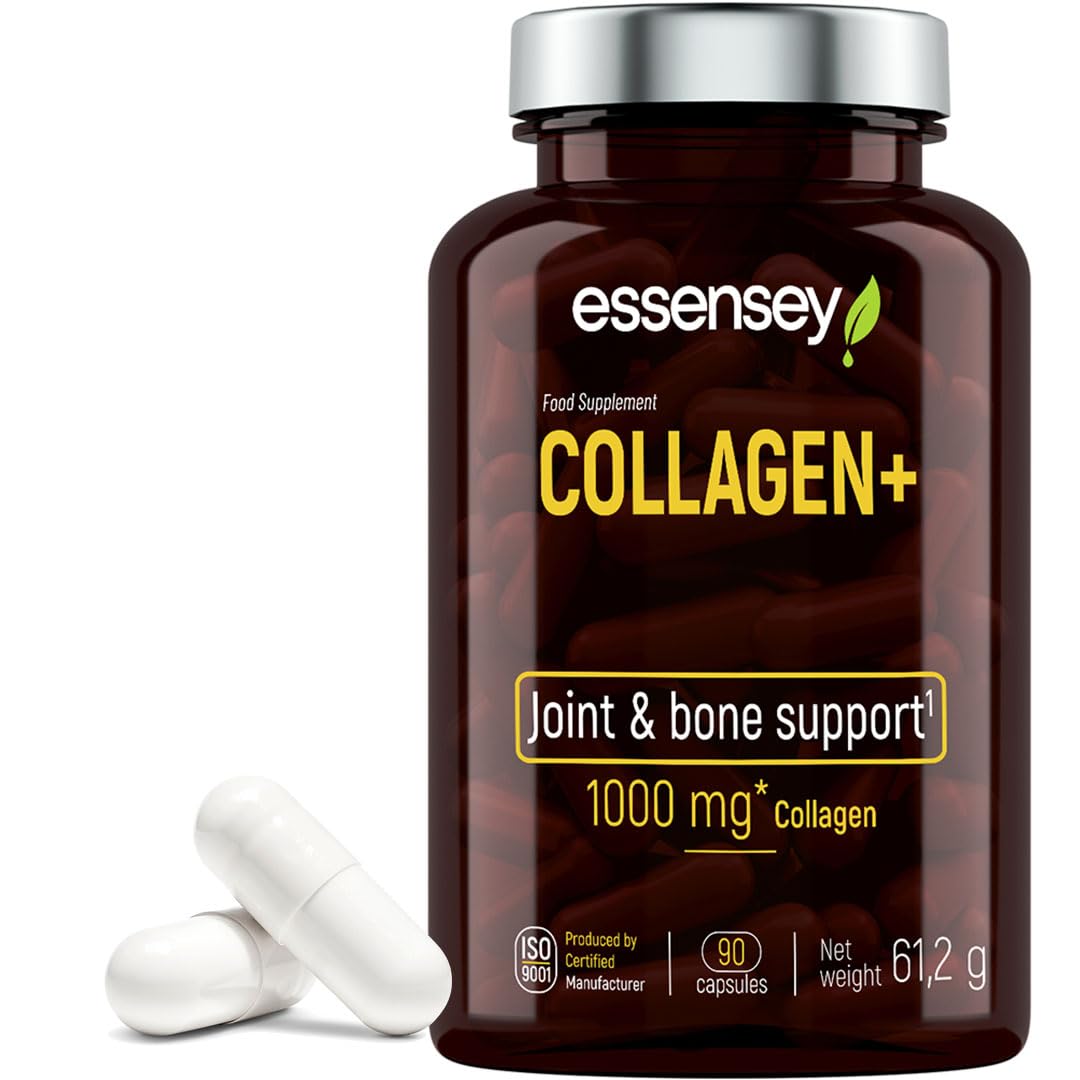 Essensey Collagen+ Supplement - 90 Capsules for Skin, Hair & Nails Support | Anti-Aging & Joint Health | Daily Beauty Routine & Wellness Boost