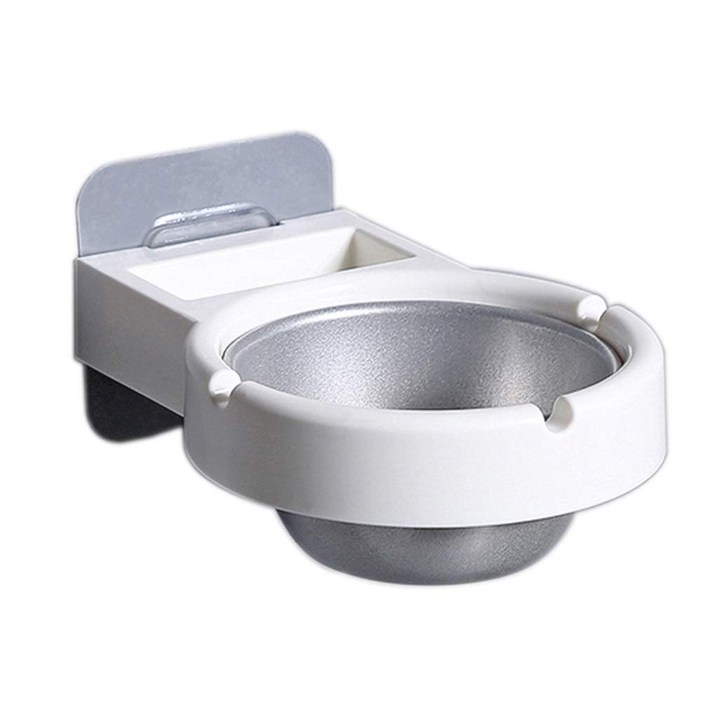 Stainless Steel Wall Mounted Ashtray - Zanzan Smoking Ash Tray for Office, Home & Bathroom | Portable Cigarette Ash Holder | White Color | Ideal for Indoor & Outdoor Smoking Areas