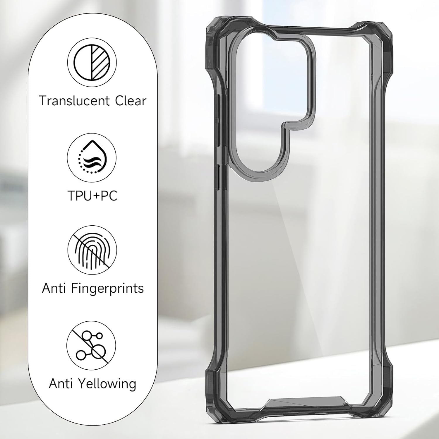 **Samsung Galaxy S24 Ultra Crossbody Phone Case - Clear Transparent PC with Adjustable Neck Strap | Hands-Free Protection for Running, Travel & Outdoor Activities**