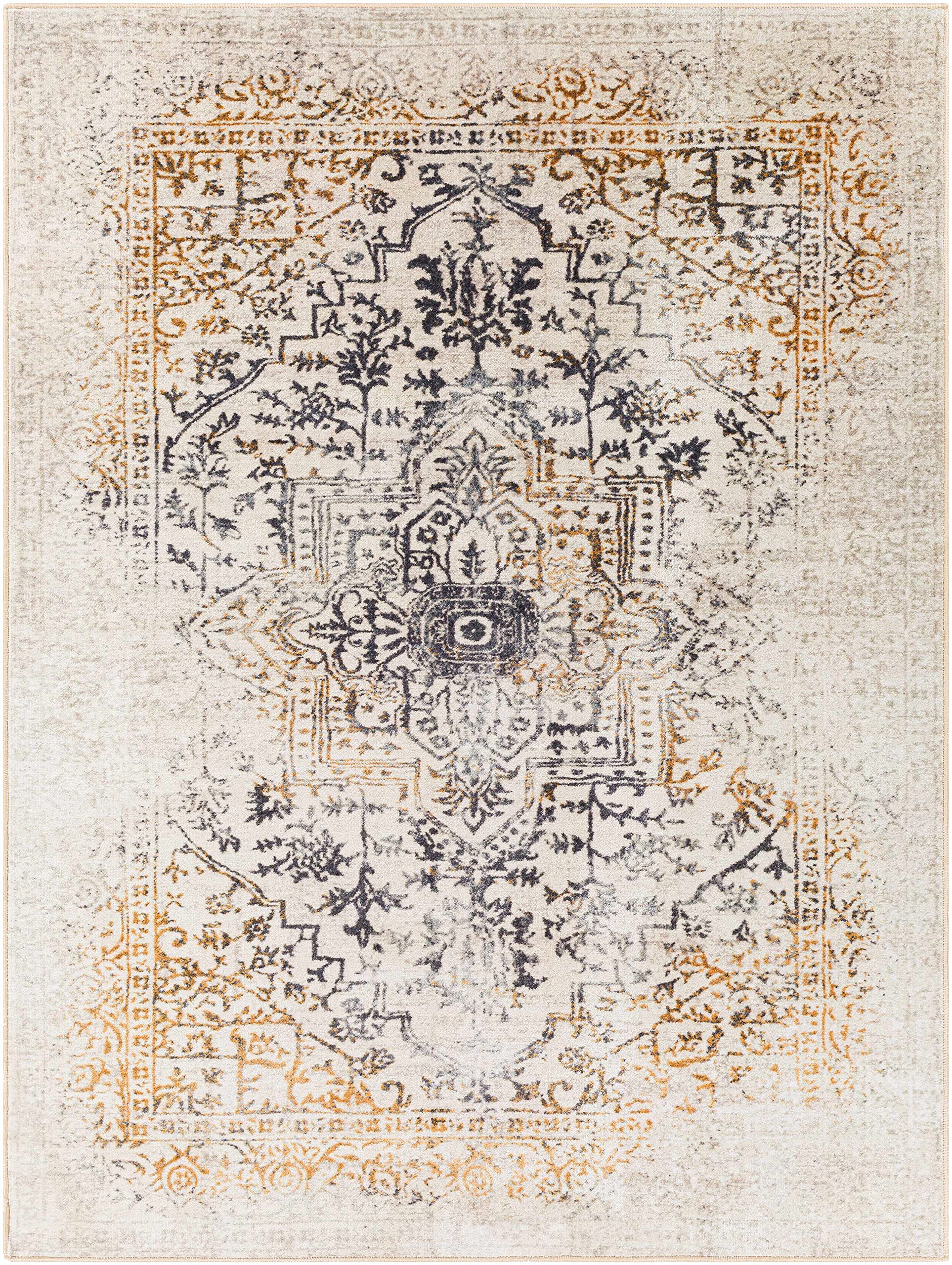 Machine Washable Hauteloom Dordrecht Area Rug for Living Room & Bedroom - Soft & Durable Beige, Black, Red Options - 8'10