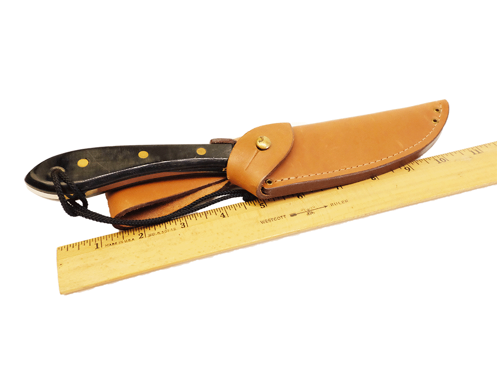 Grohman #4 Carbon Survival Knife - 5.5 Inch Blade with Leather Sheath | D.H. Russell Canadian Belt Knife | Outdoor Camping, Hunting & Bushcraft Essential