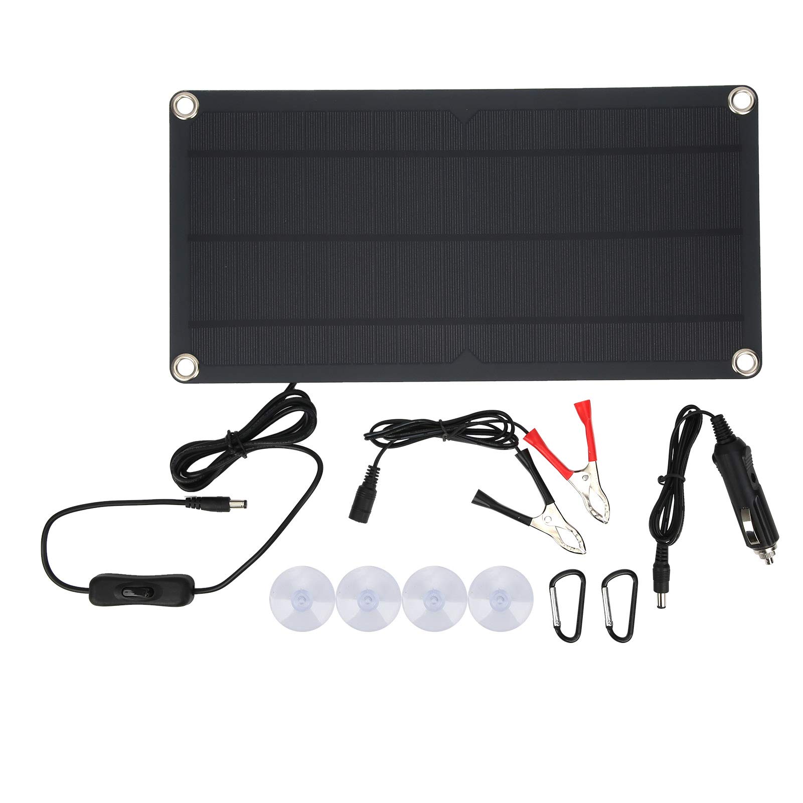 Yangsense 12V 10W Waterproof Solar Panel Charger - Compact Portable Solar Power Kit for Camping, Hiking, RV, Boating & Outdoor Adventures (Ideal for Charging Phones, GPS, Lights & Small Electronics)