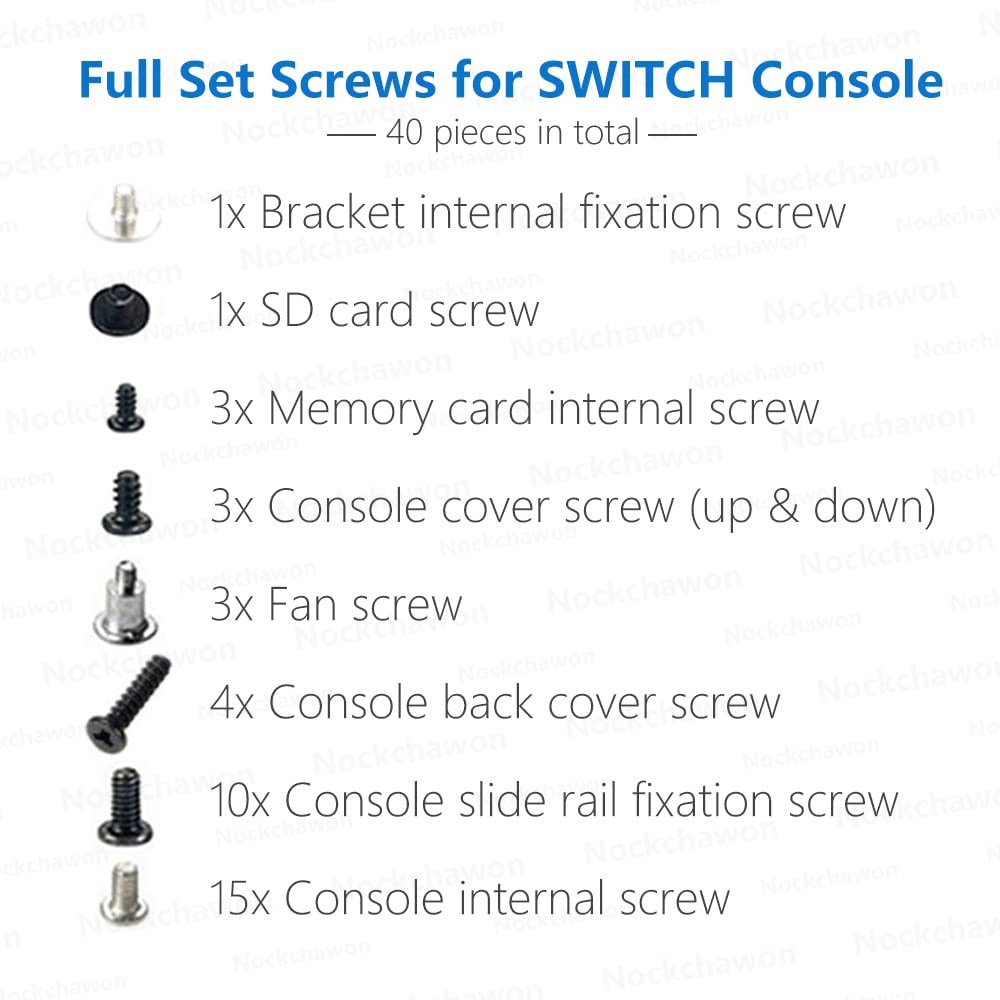 Nintendo Switch Full Screw Replacement Set - 40-Pack Philips Head Screws for Console Repair | Perfect for DIY Fixes & Controller Maintenance
