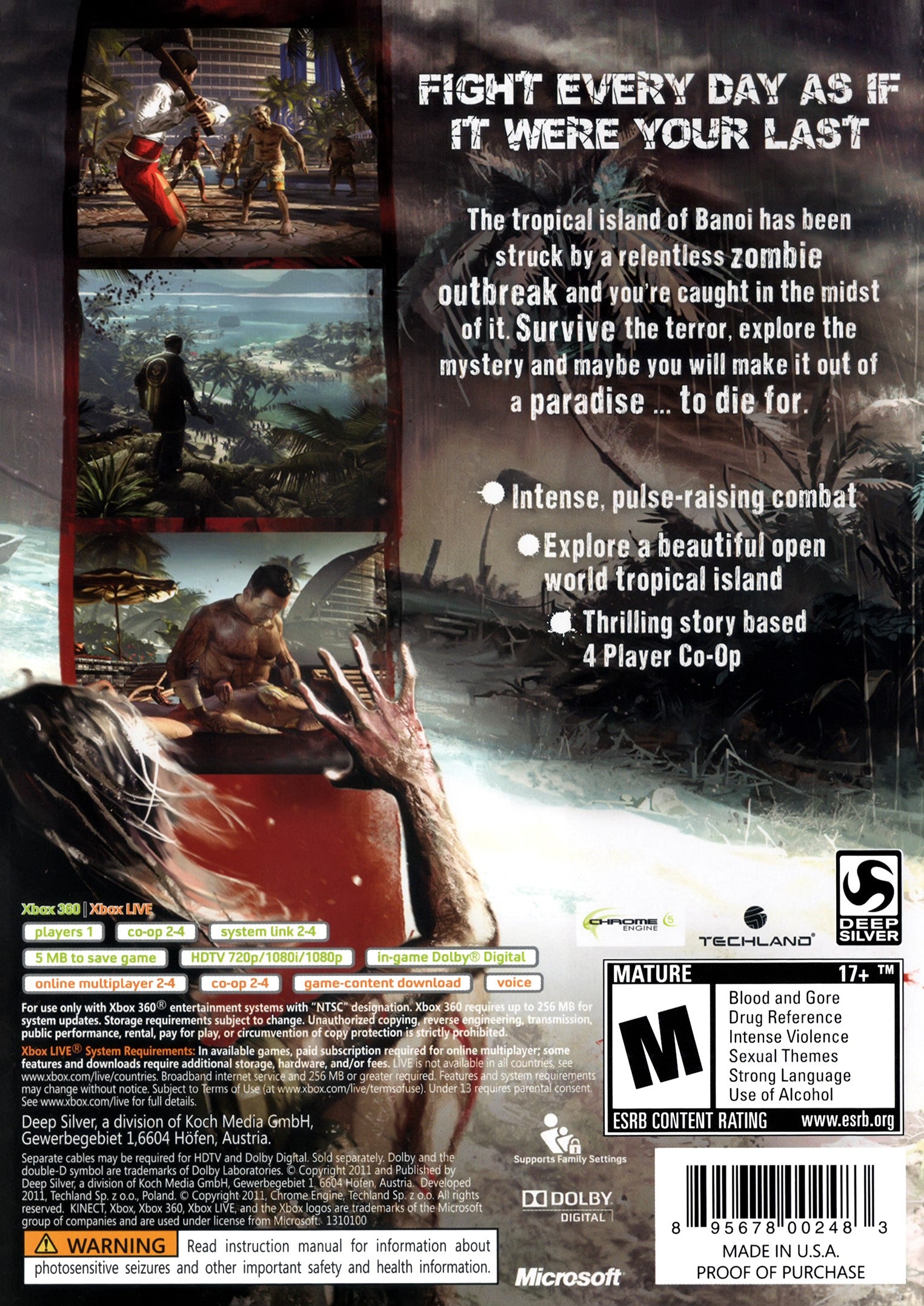 Used Dead Island Xbox 360 Game - Action Survival Horror Video Game for Xbox 360 - Perfect for Zombie Apocalypse Fans & Retro Gaming Collectors
