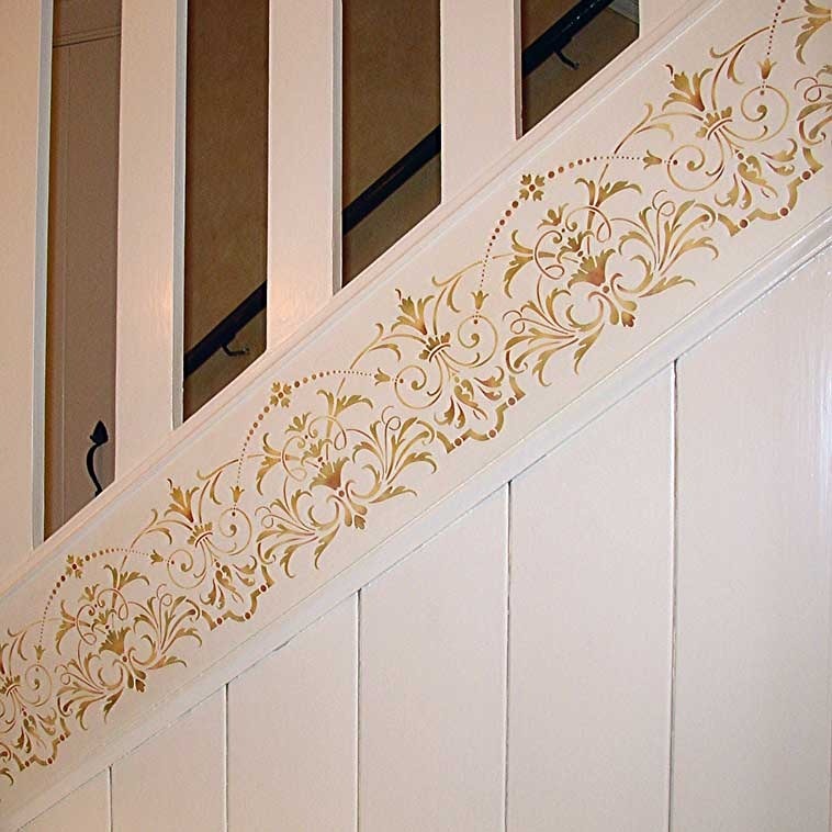 Hampton Ceiling Stencil Set - 12 Pack Reusable Wall Painting Templates for DIY Home Decor, Floral & Geometric Patterns - Perfect for Bedroom, Living Room & Nursery Wall Design Projects