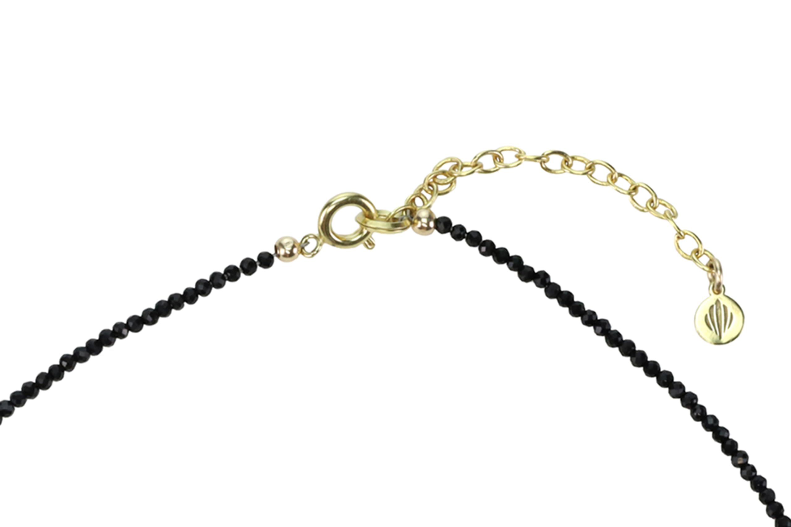 2mm Beaded Spinel Black Beads Necklace with Freshwater Pearl Pendant - Elegant Gold Bridal Jewelry for Weddings, Bridesmaid Gifts & Special Occasions - Delicate Beaded Necklace for Evening Parties, Anniversaries and Formal Events