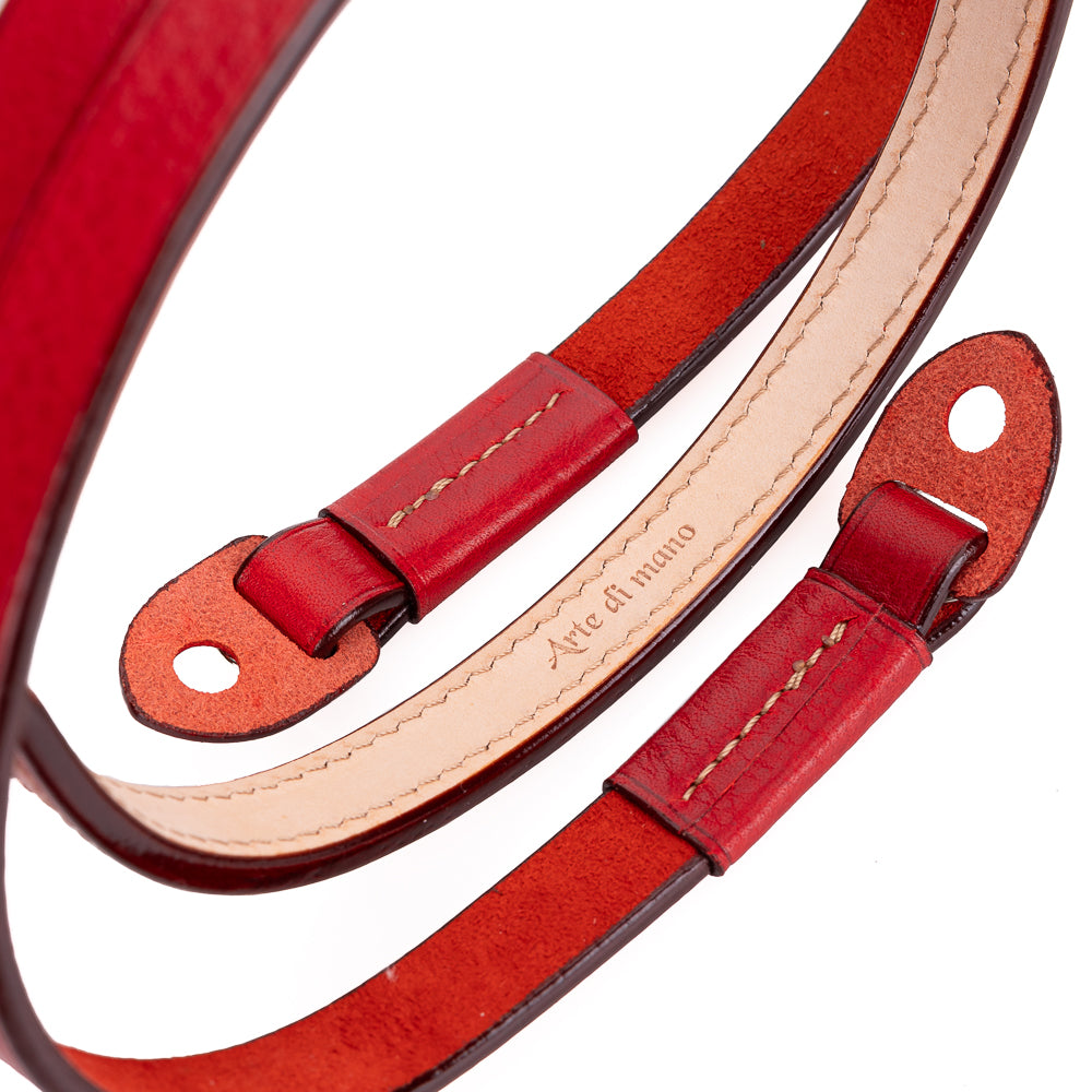 Premium Arte di Mano Comfortable Leather Neck Strap 95cm - Buttero Box Red for DSLR & Mirrorless Cameras | Perfect for Travel, Street Photography & Professional Shoots